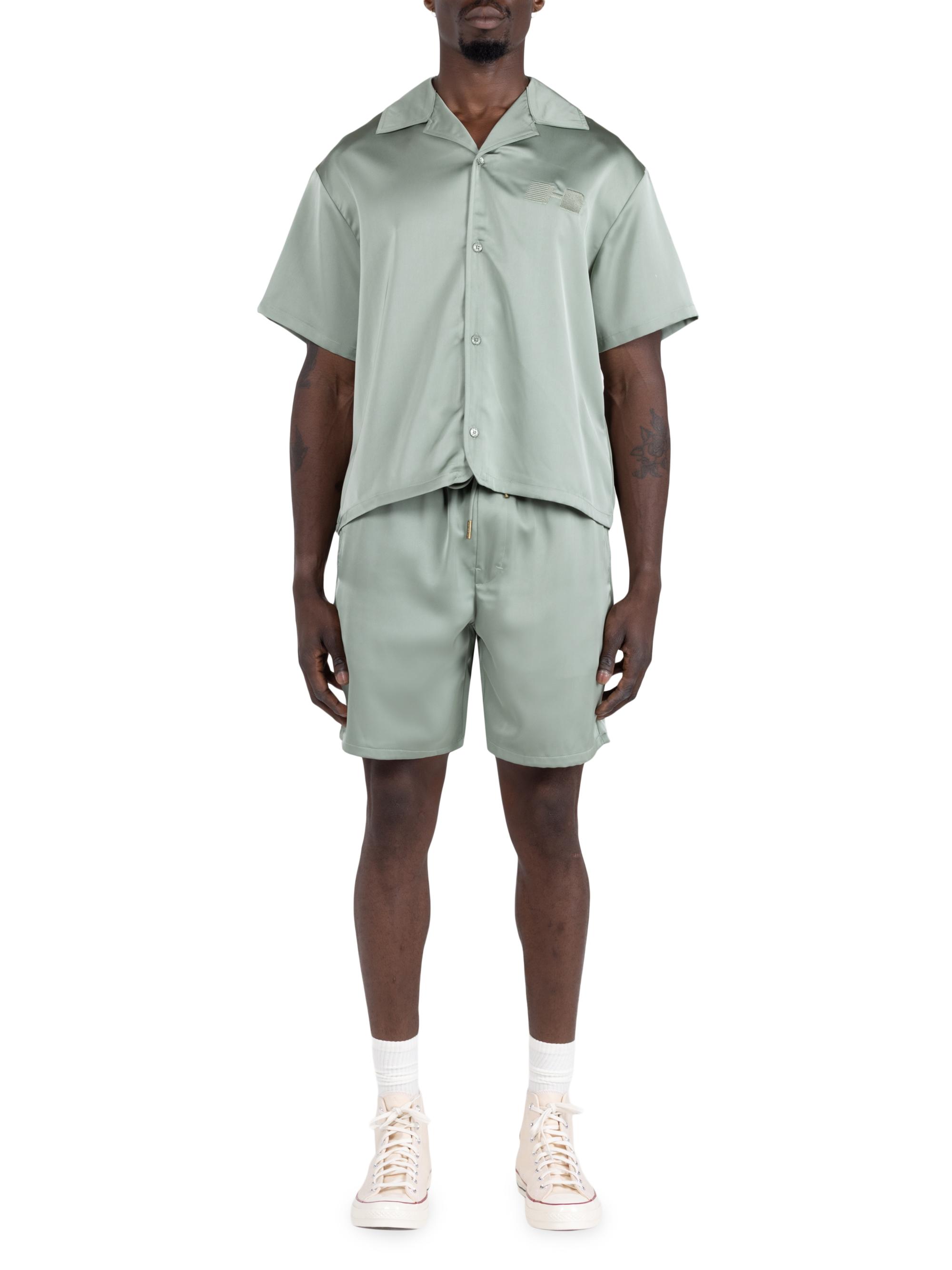 Honor The Gift Men's Satin Drawstring Shorts - Sage | Thumbnail 2