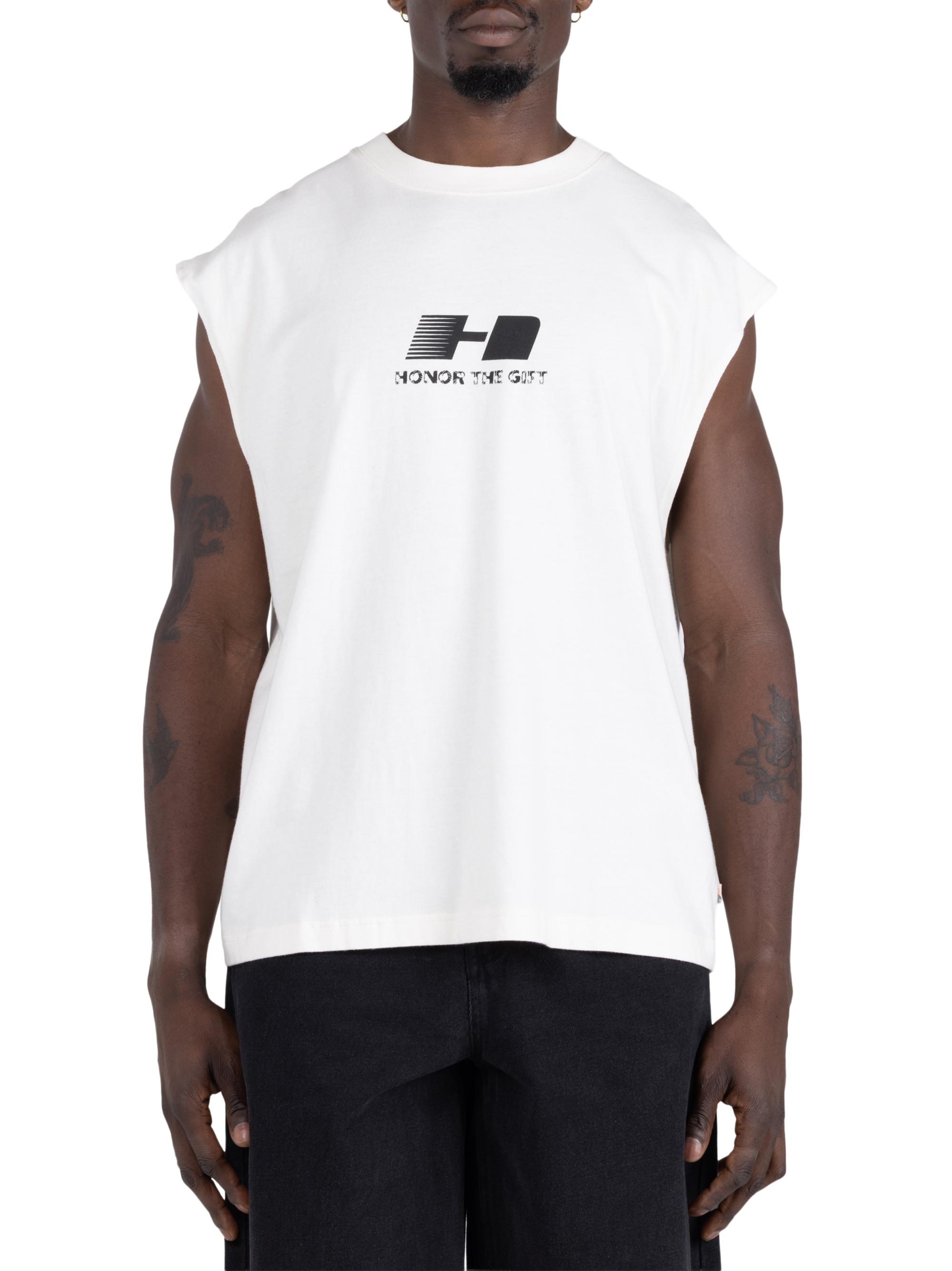 Honor The Gift Men's The Frequency Cotton Jersey Tank - White