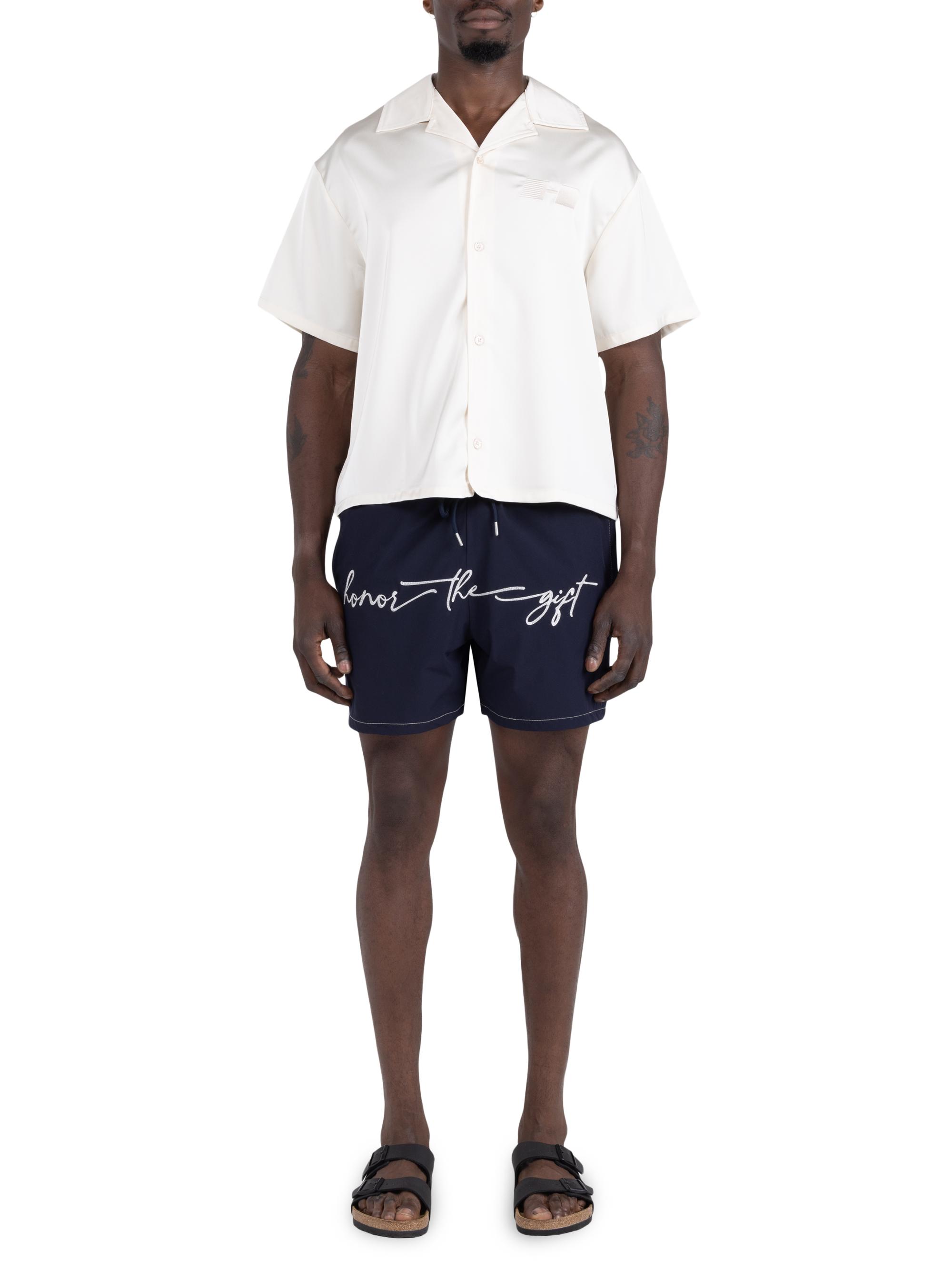 Honor The Gift Men's Logo Drawstring Swim Shorts - Navy | Thumbnail 2
