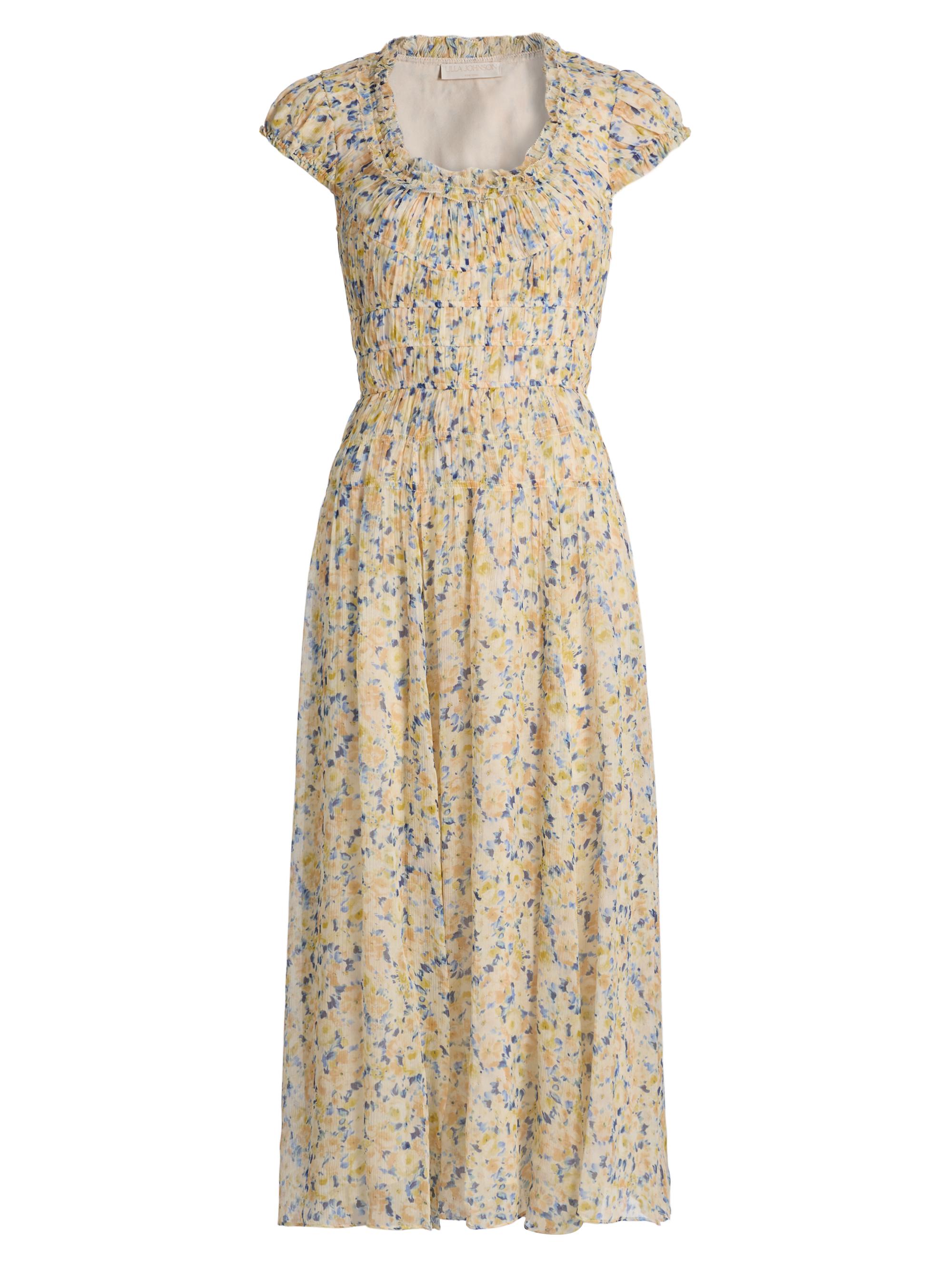 Ulla Johnson Women's Calliope Floral Silk Midi-Dress - Daffodil