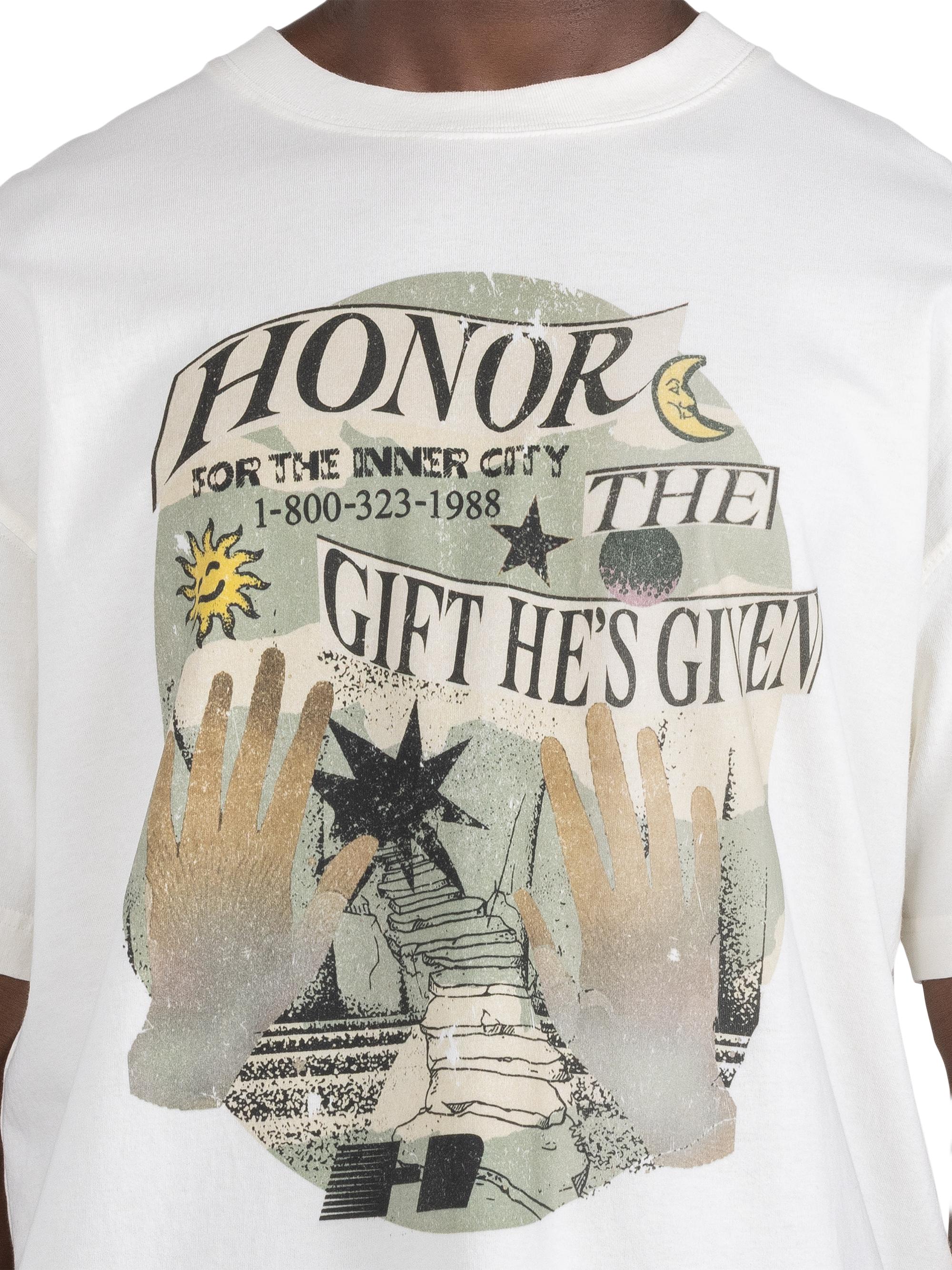 Honor The Gift Men's Gift He's Given Graphic Cotton T-Shirt - White | Thumbnail 2
