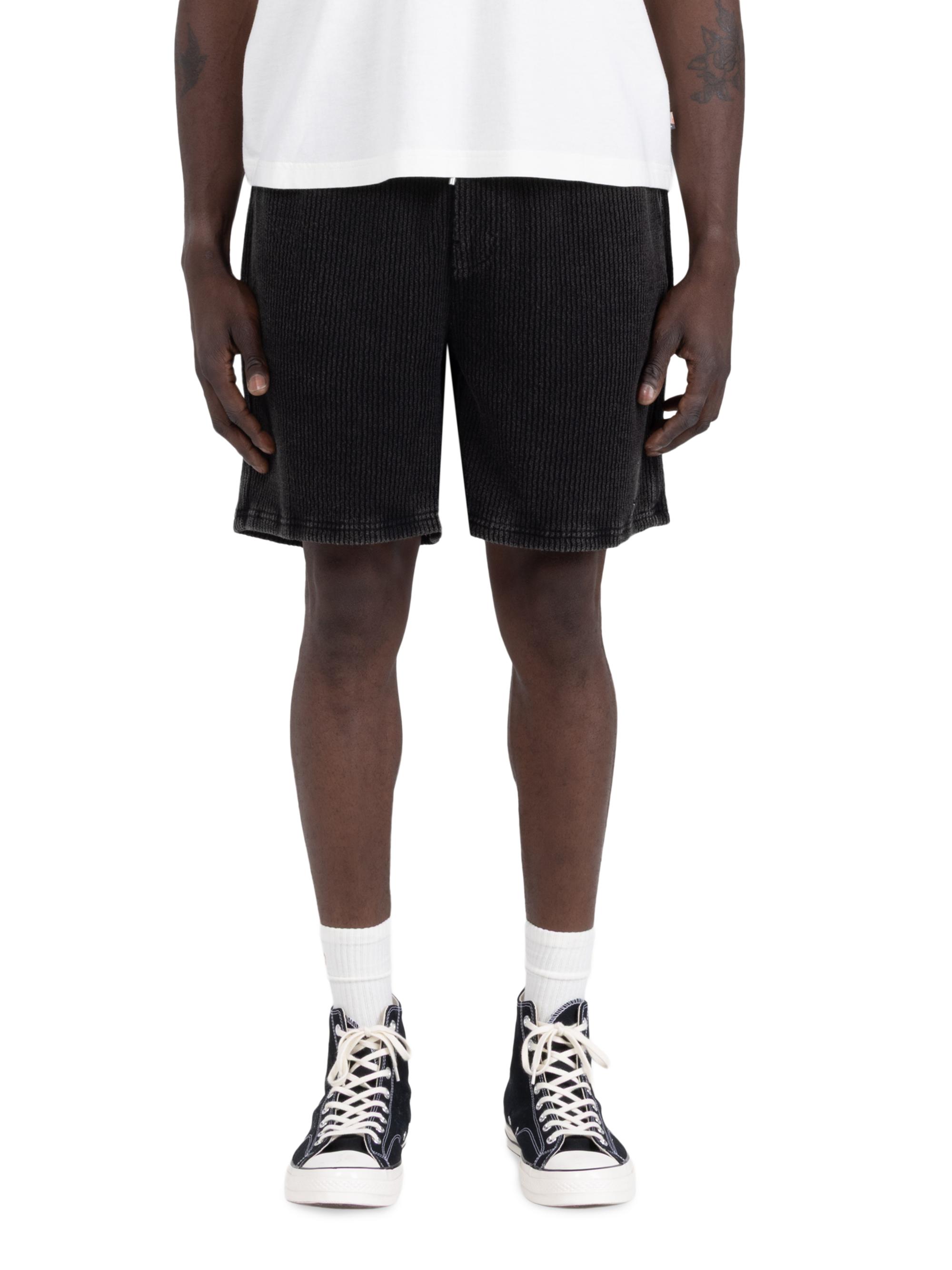 Honor The Gift Men's Textured Cotton Denim Bermuda Shorts - Black
