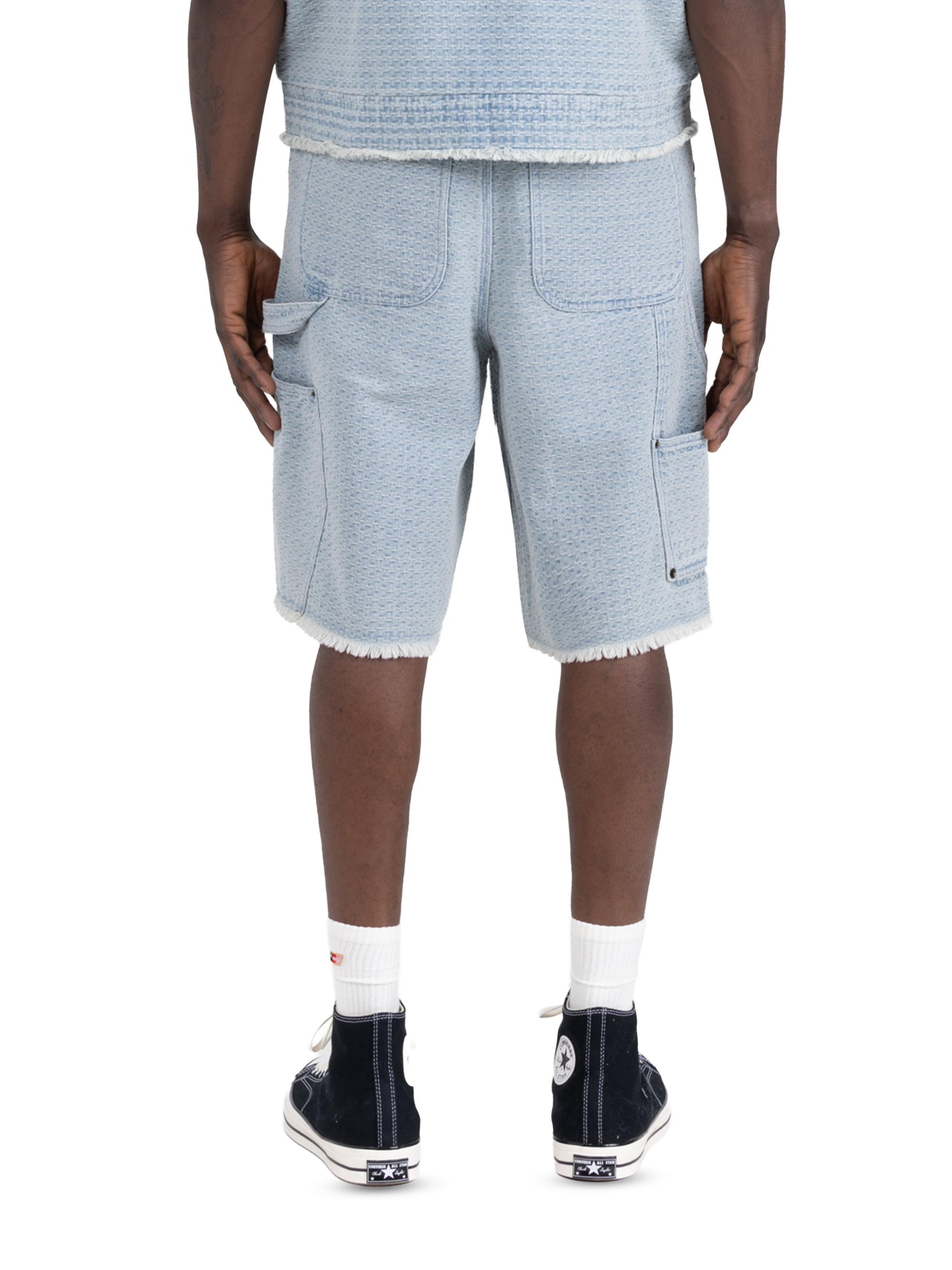 Honor The Gift Men's Raw-Edge Denim Shorts - Light Indigo | Thumbnail 3