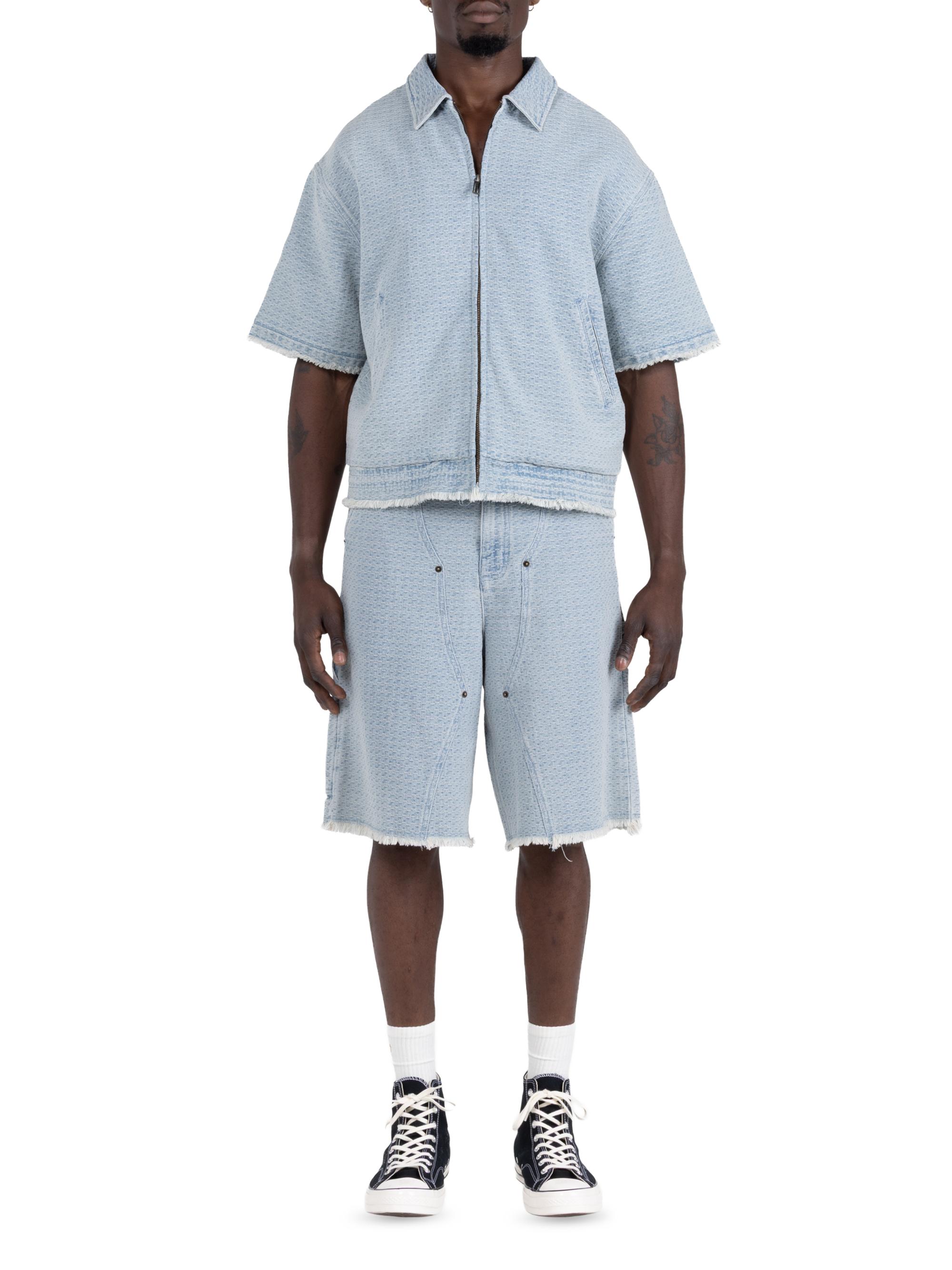 Honor The Gift Men's Raw-Edge Denim Shorts - Light Indigo | Thumbnail 2