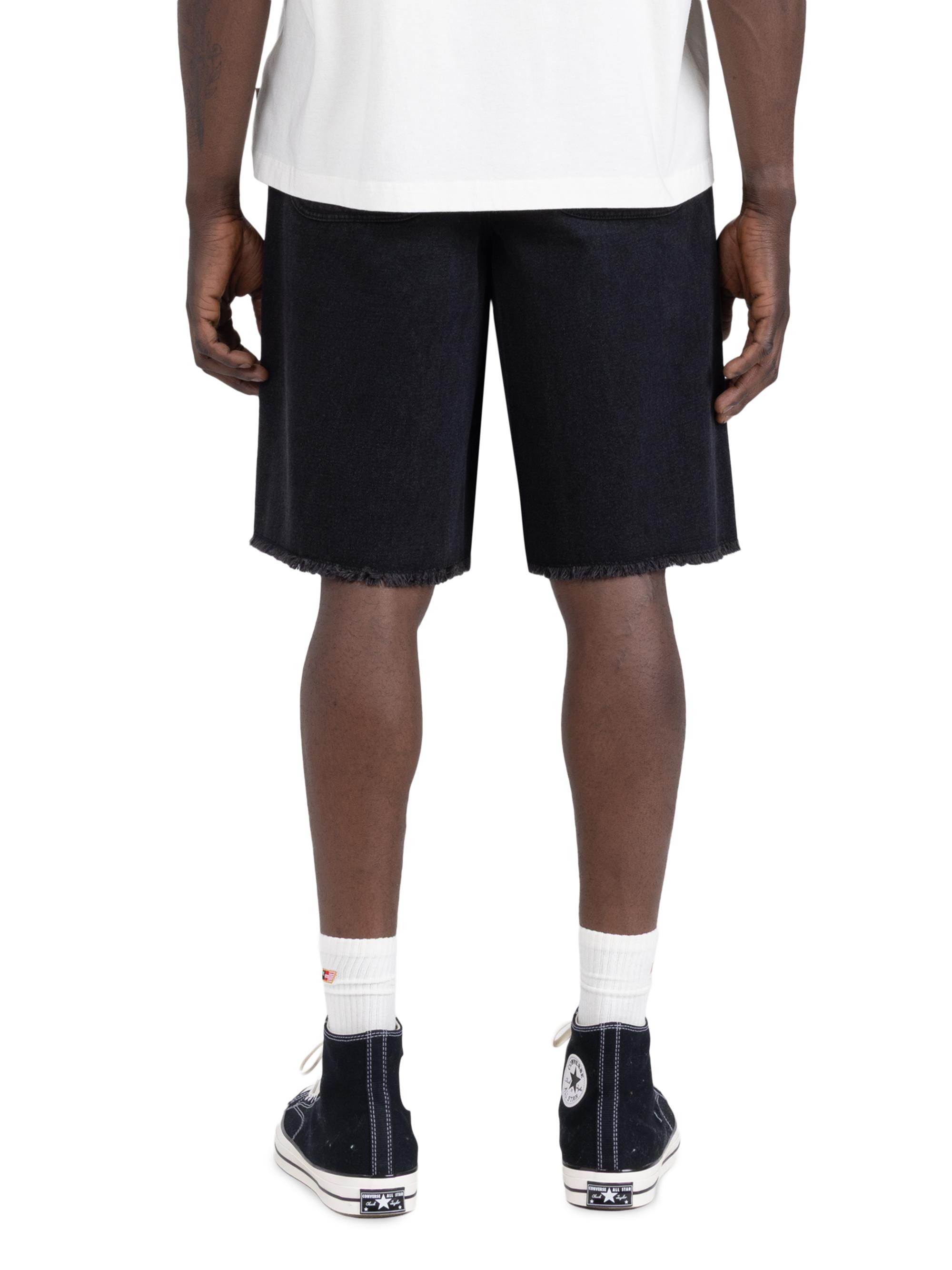 Honor The Gift Men's Fringe-Hem Cotton-Blend Drawstring Shorts - Black | Thumbnail 3
