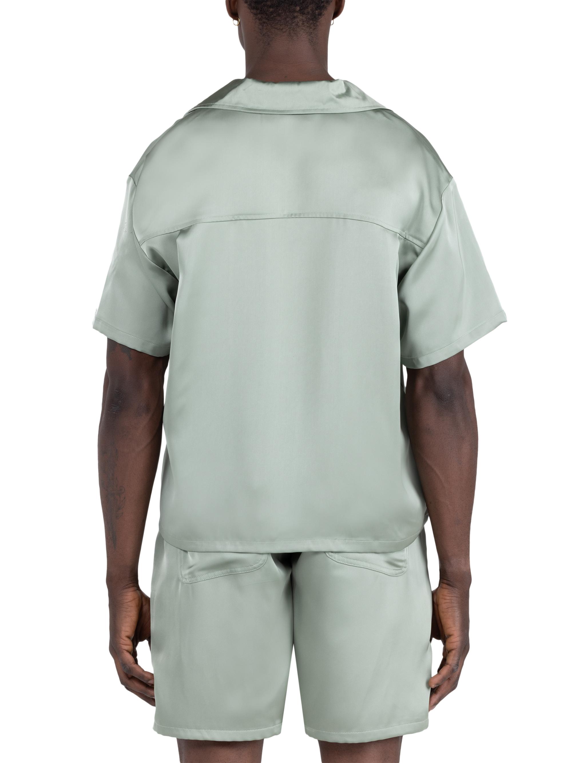 Honor The Gift Men's Logo Satin Camp Shirt - Sage | Thumbnail 3