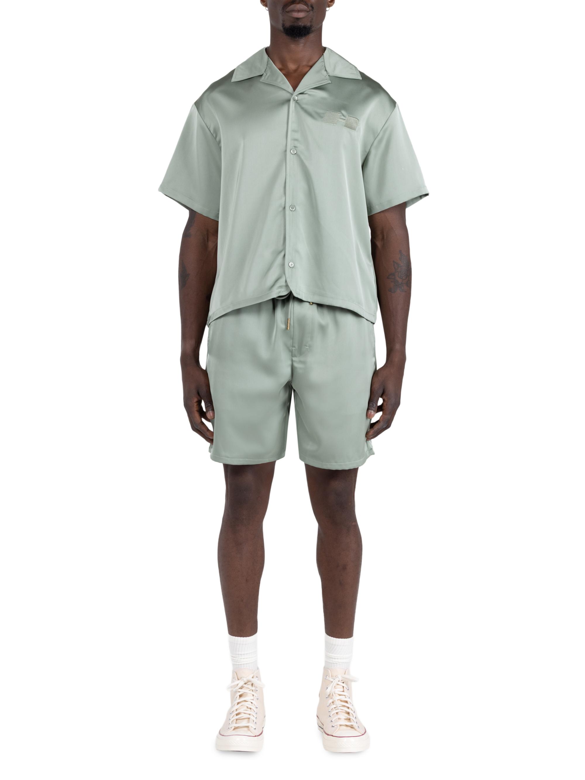 Honor The Gift Men's Logo Satin Camp Shirt - Sage | Thumbnail 2