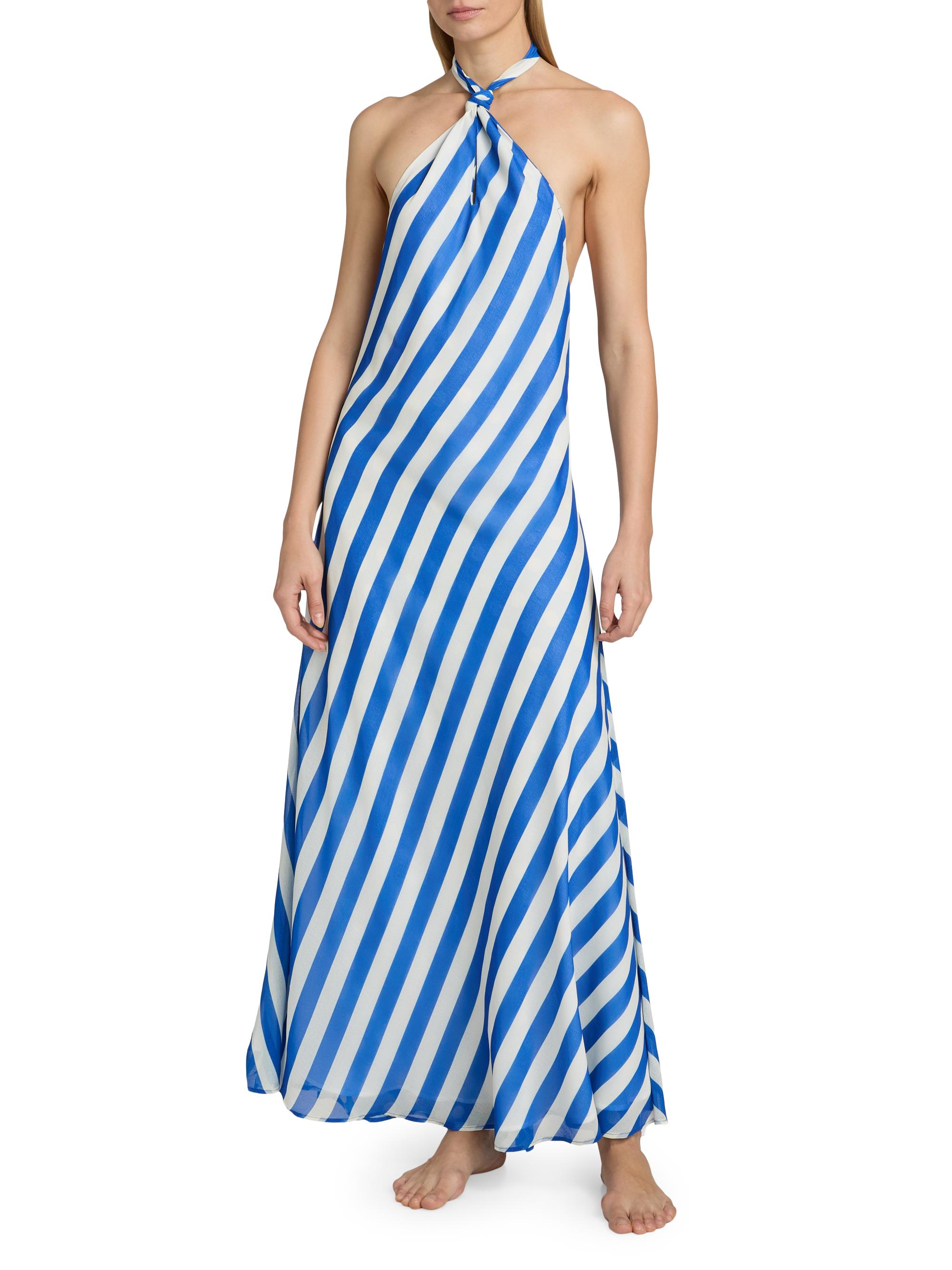 Solid & Striped Women's The Brisa Reversiable Cover-Up Maxi Dress - Blue Stripe | Thumbnail 3
