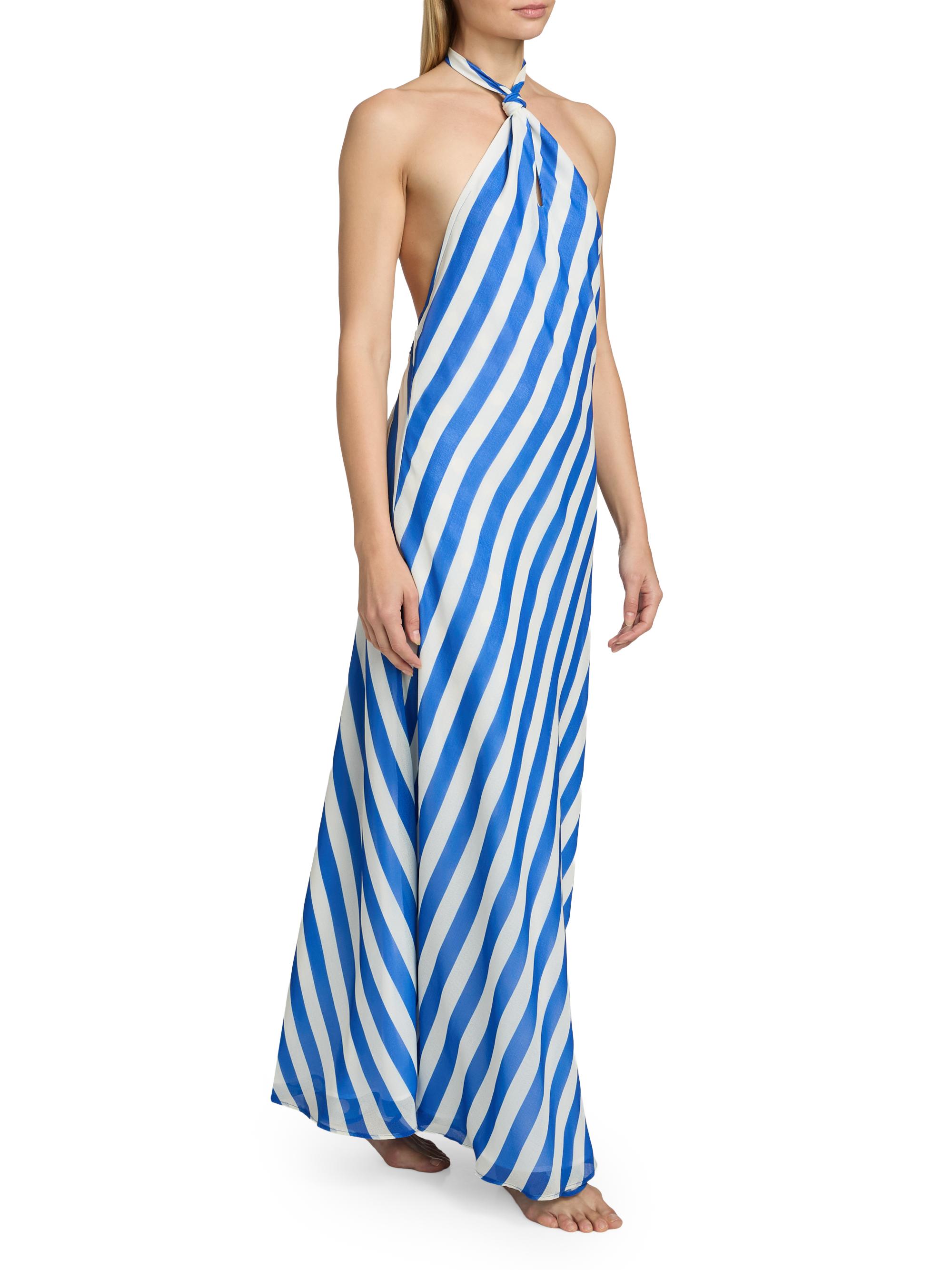 Solid & Striped Women's The Brisa Reversiable Cover-Up Maxi Dress - Blue Stripe | Thumbnail 4