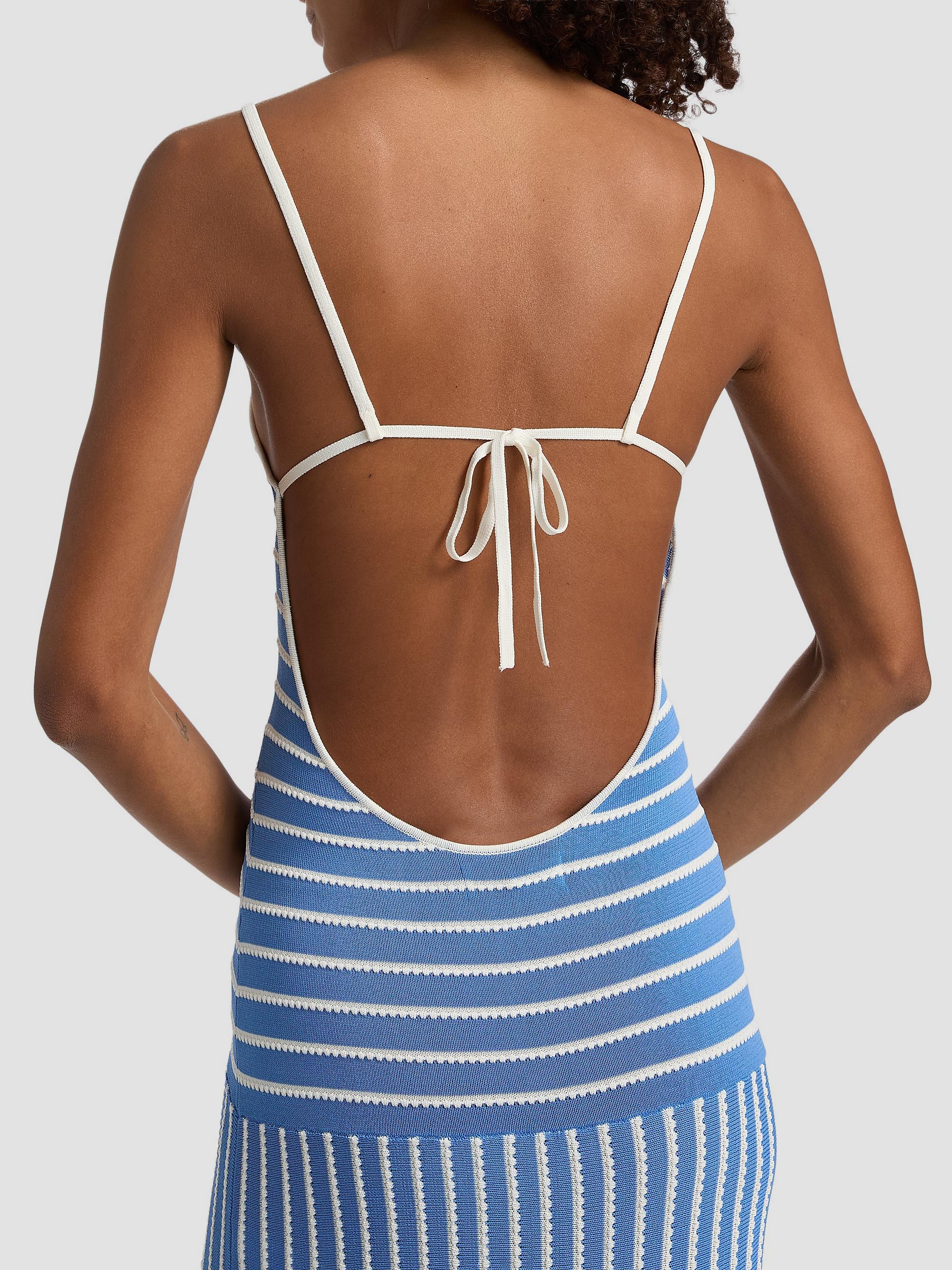 Solid & Striped Women's The Lottie Scallop Stripe Maxi Dress - Marina Blue | Thumbnail 6