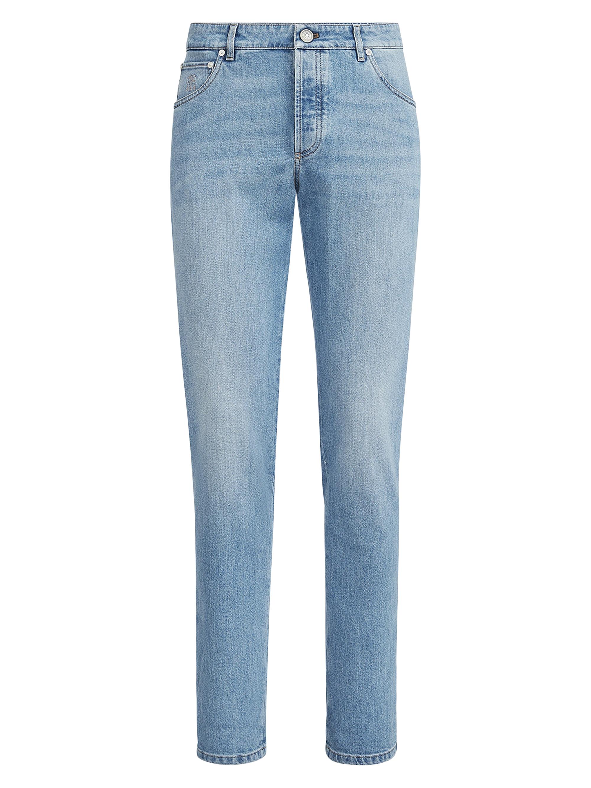 Brunello Cucinelli Men's Comfort Denim Five Pocket Jeans - Light Denim