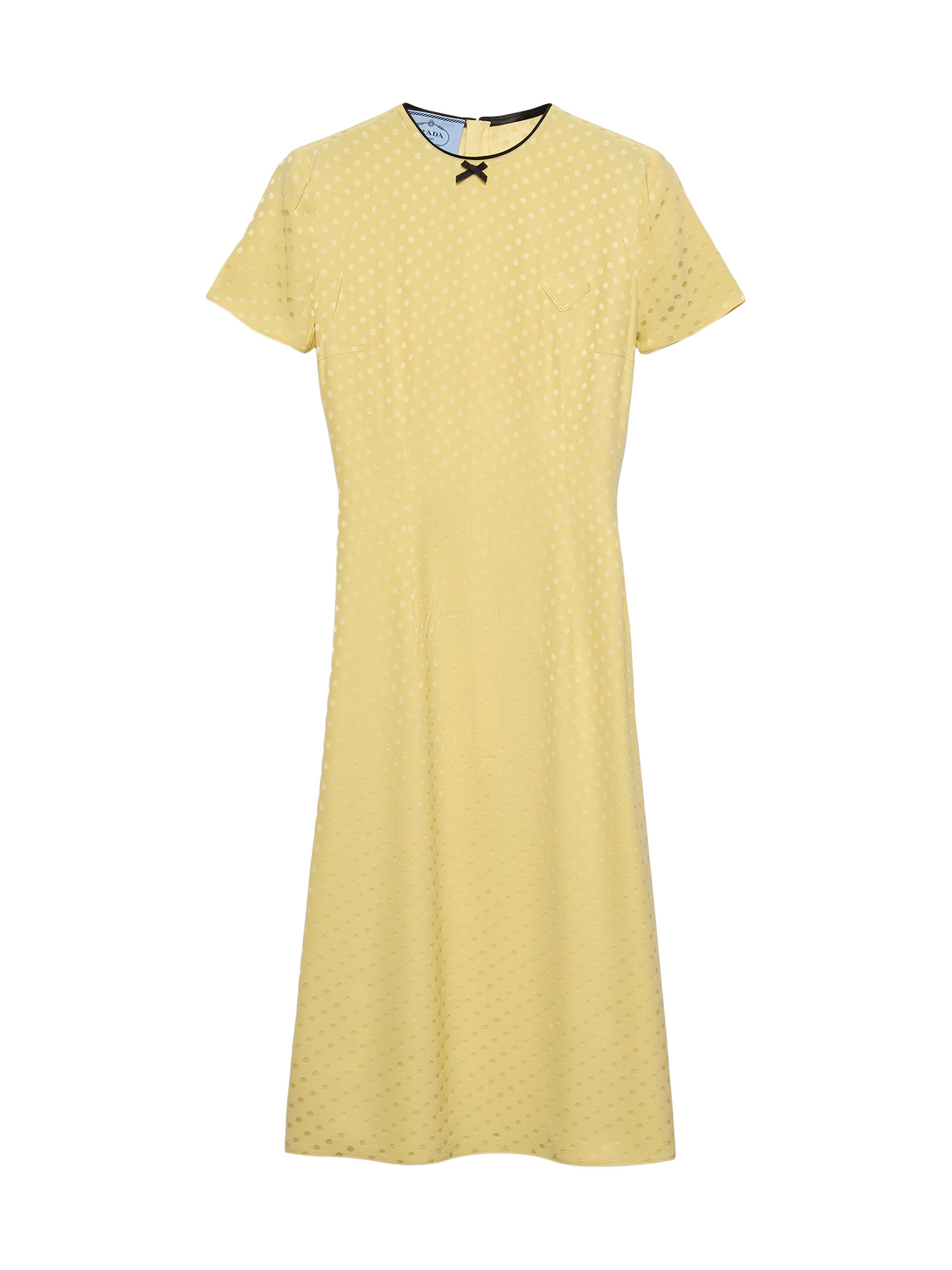 Prada Women's Polka-Dot Satin Dress - Yellow