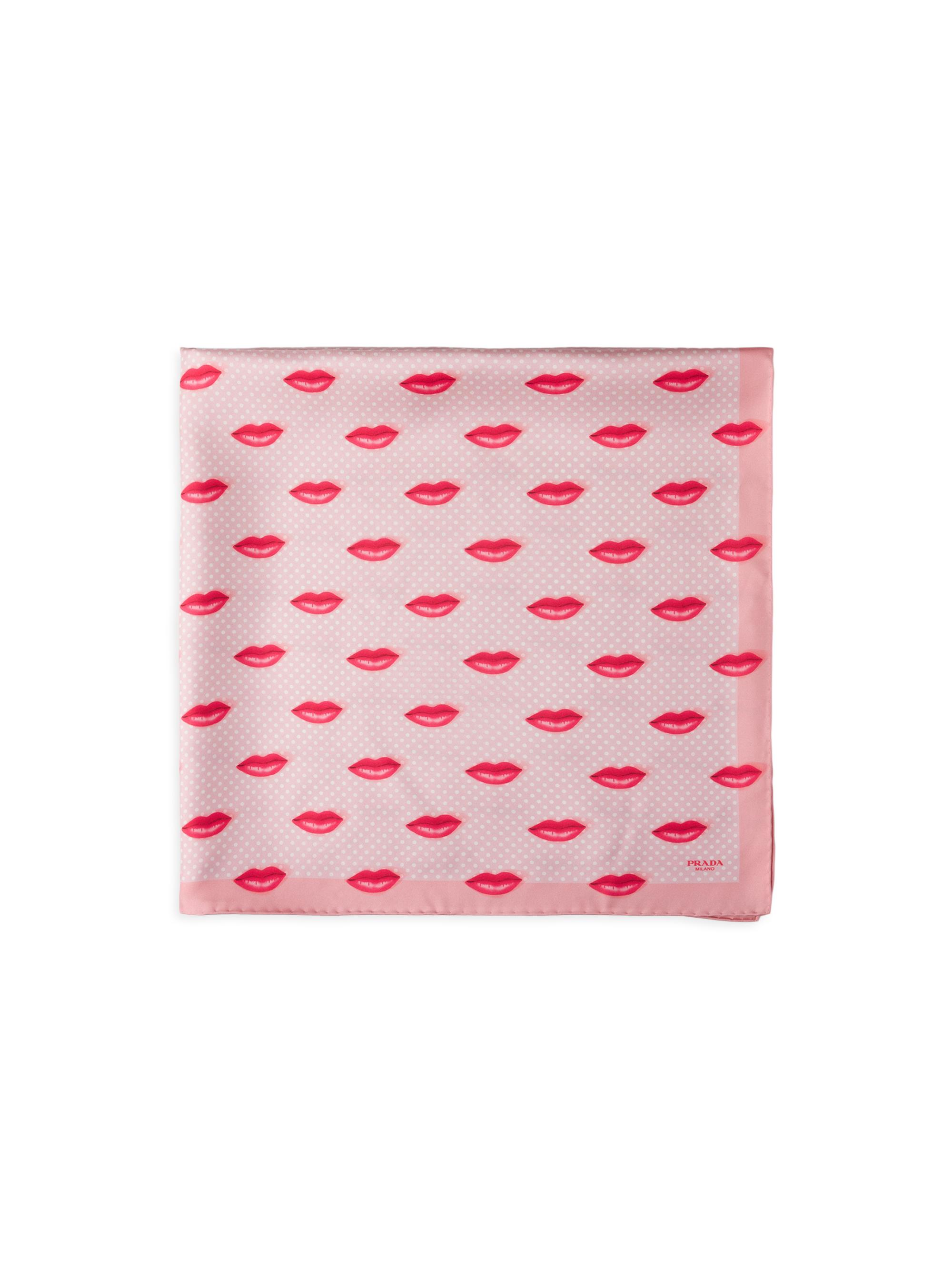 Prada Women's Printed Silk Twill Scarf, 90 X 90 Cm - Pink