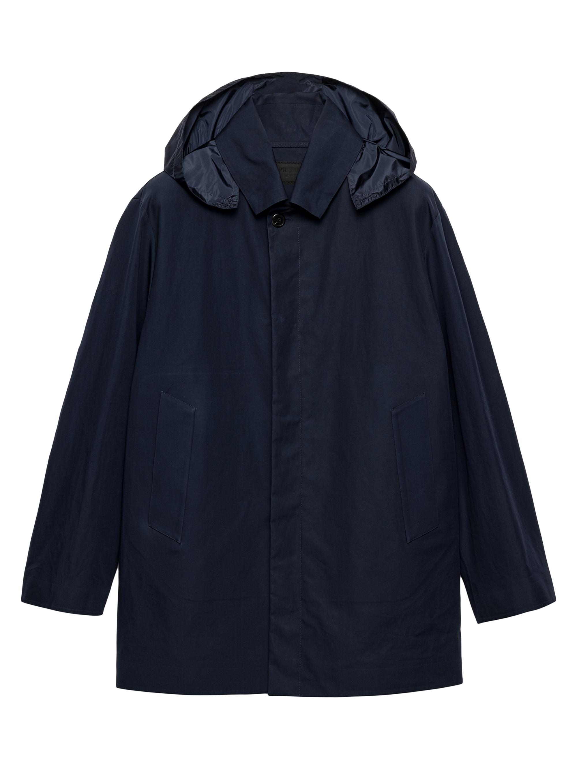 Prada Men's Hooded Cotton Coat - Blue