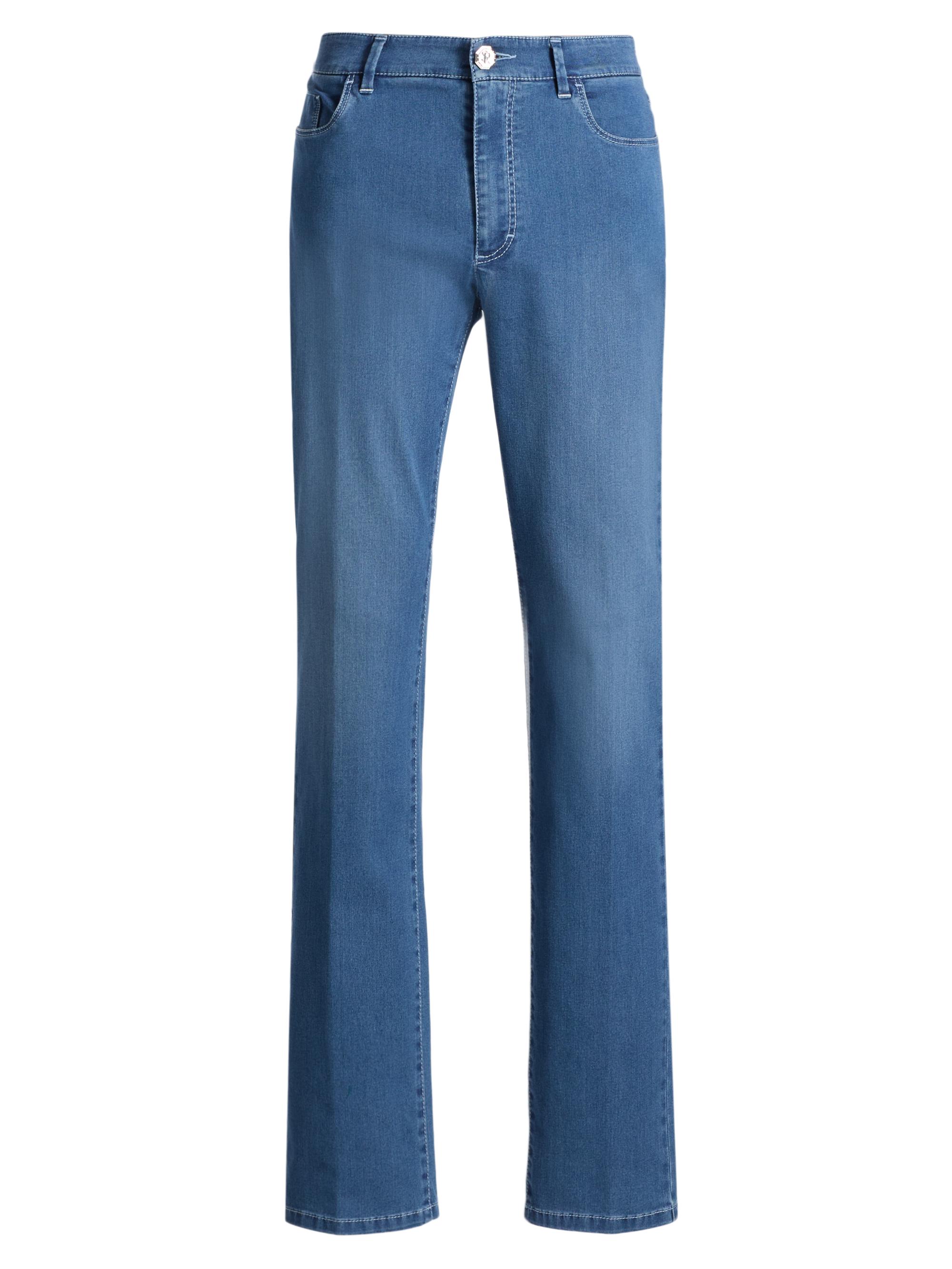 Stefano Ricci Men's Light Wash Tapered Straight-Leg Jeans - Blue Light Wash