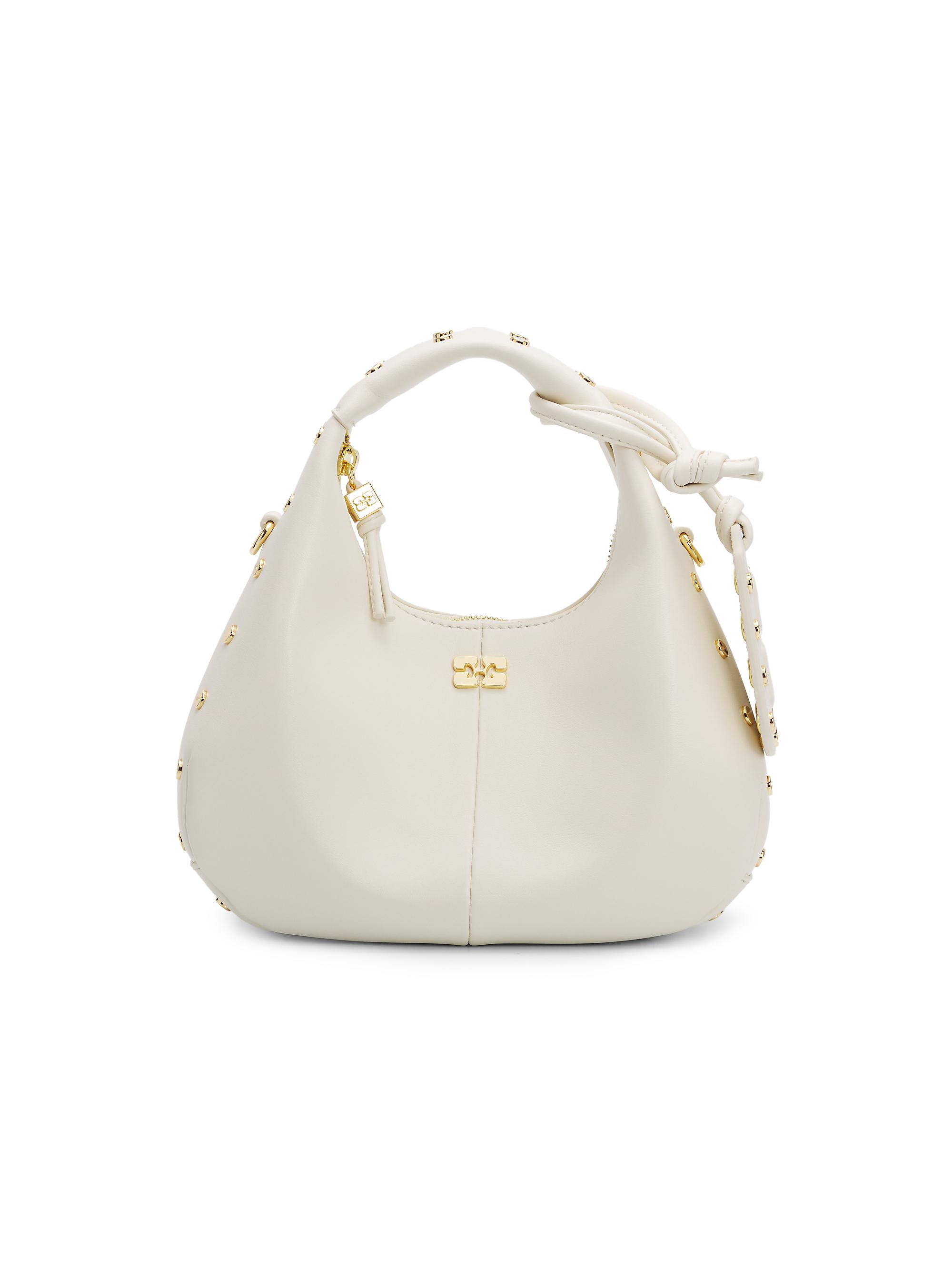 Ganni Women's Mini Studded Hobo Bag - Egret | Thumbnail 7