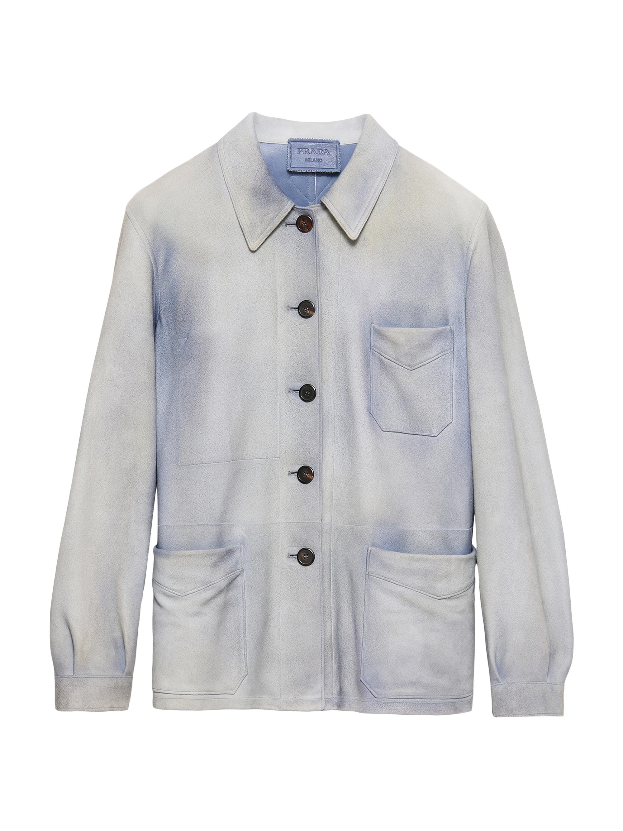 Prada Women's Suede Caban Jacket - Blue