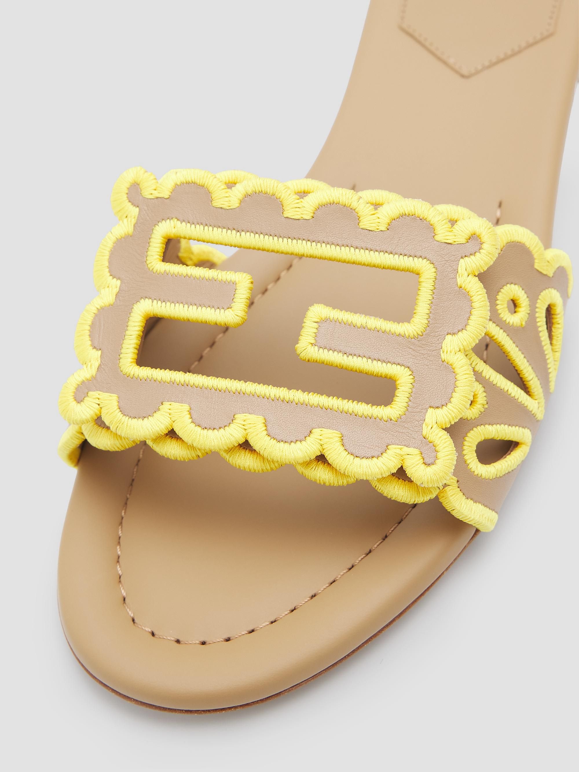 Fendi Baguette Leather Eyelet Slides | Saks Fifth Avenue