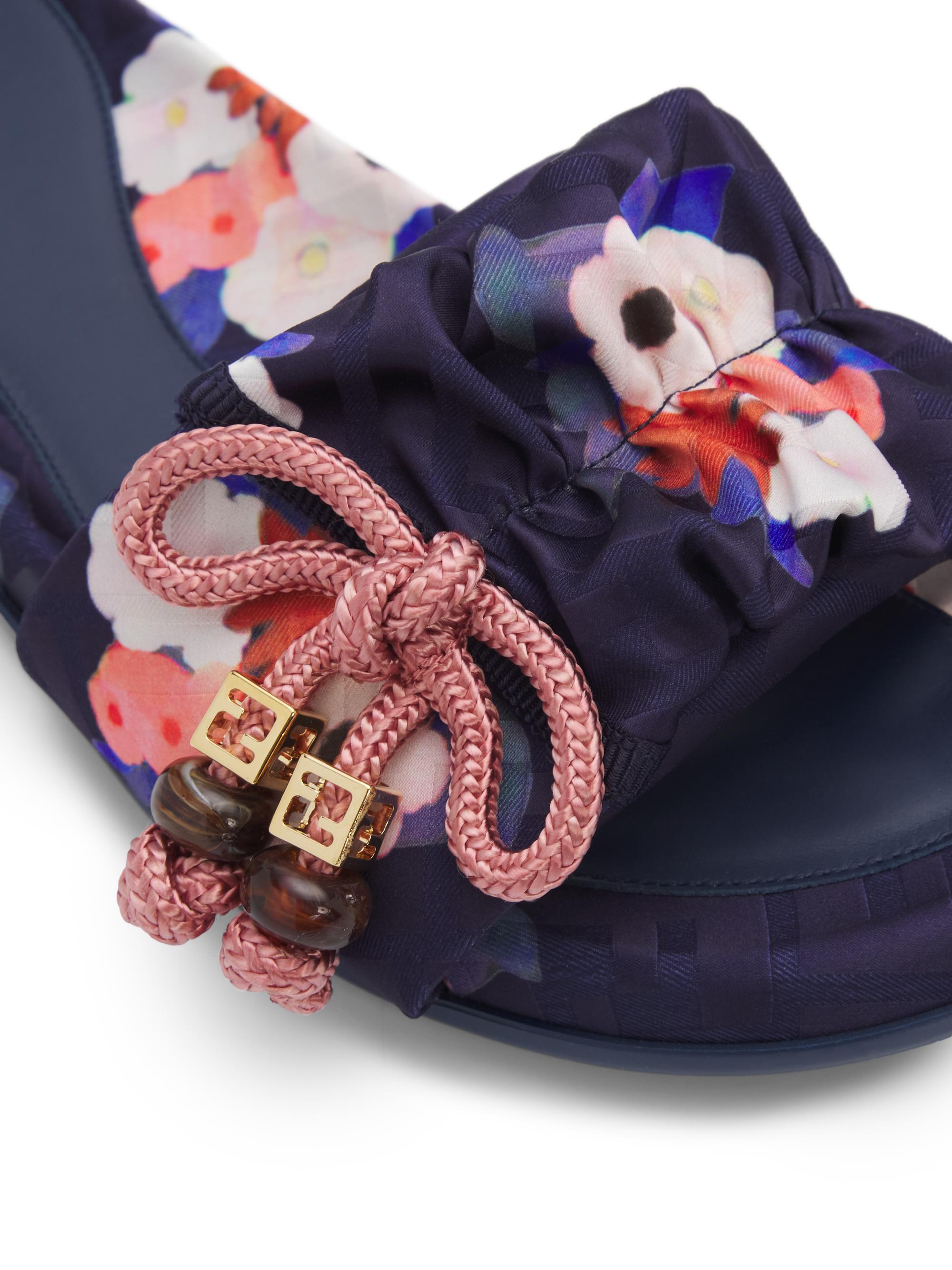 Fendi Feel FF Jacquard Satin Slides | Saks Fifth Avenue