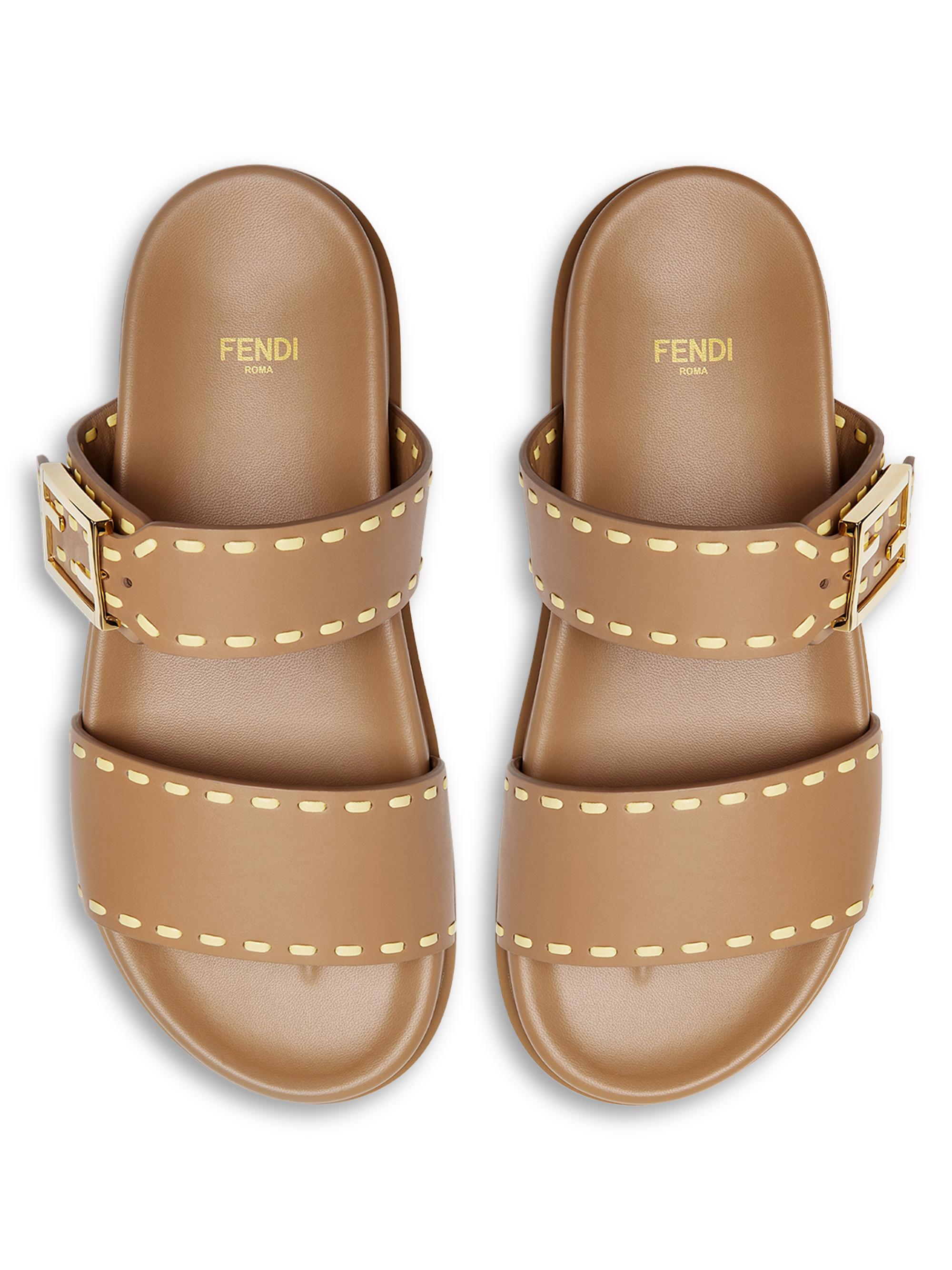Fendi Feel Leather Slides | Saks Fifth Avenue