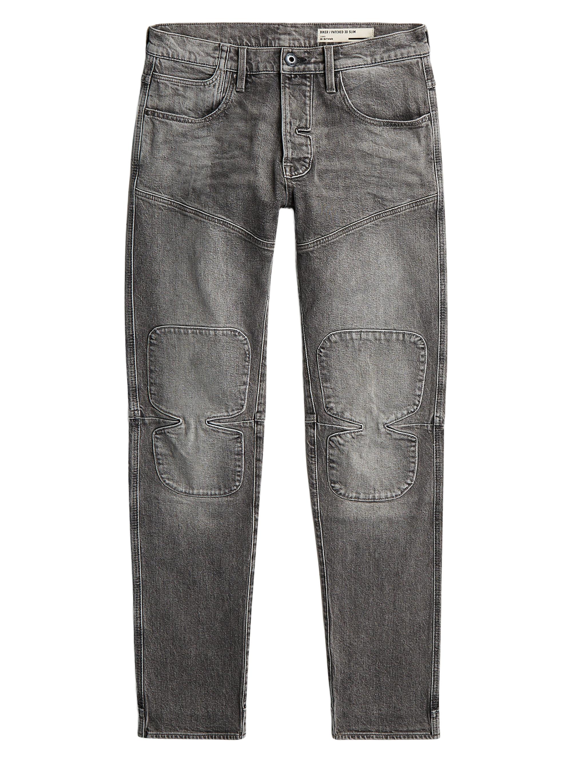 G-Star Men's Biker 3D Patch Slim-Fit Jeans - Sun Faded Gunmetal