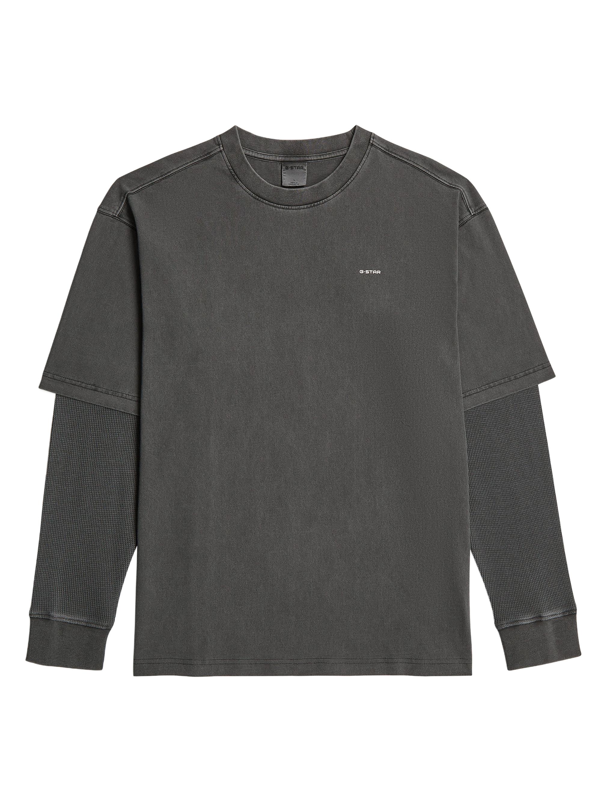 G-Star Men's Double Layer Long-Sleeve T-Shirt - Dark Black