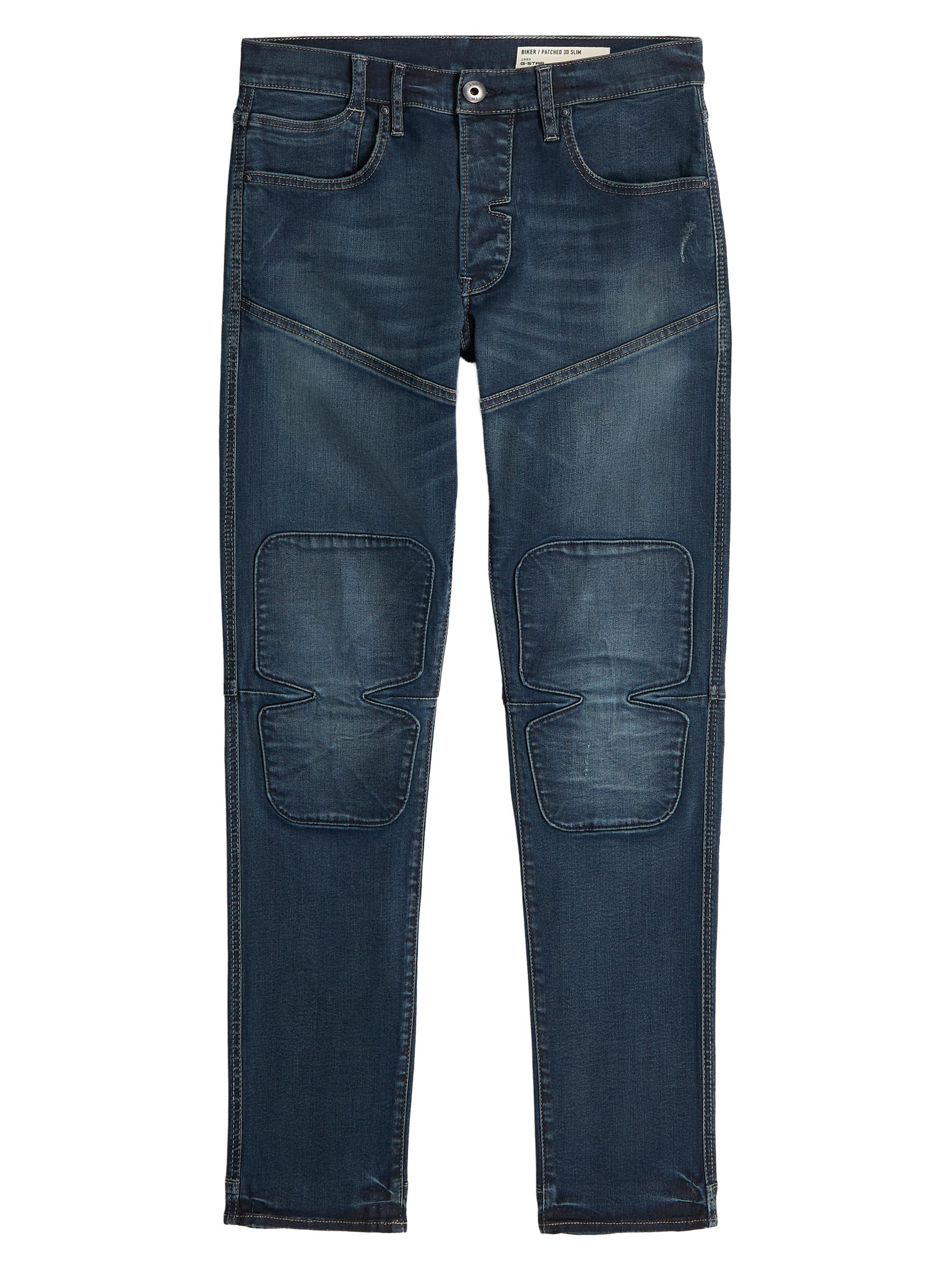 G-Star Men's Anatomic Denim Biker 3D Patch Slim-Fit Jeans - Antique Foundry Destroyed