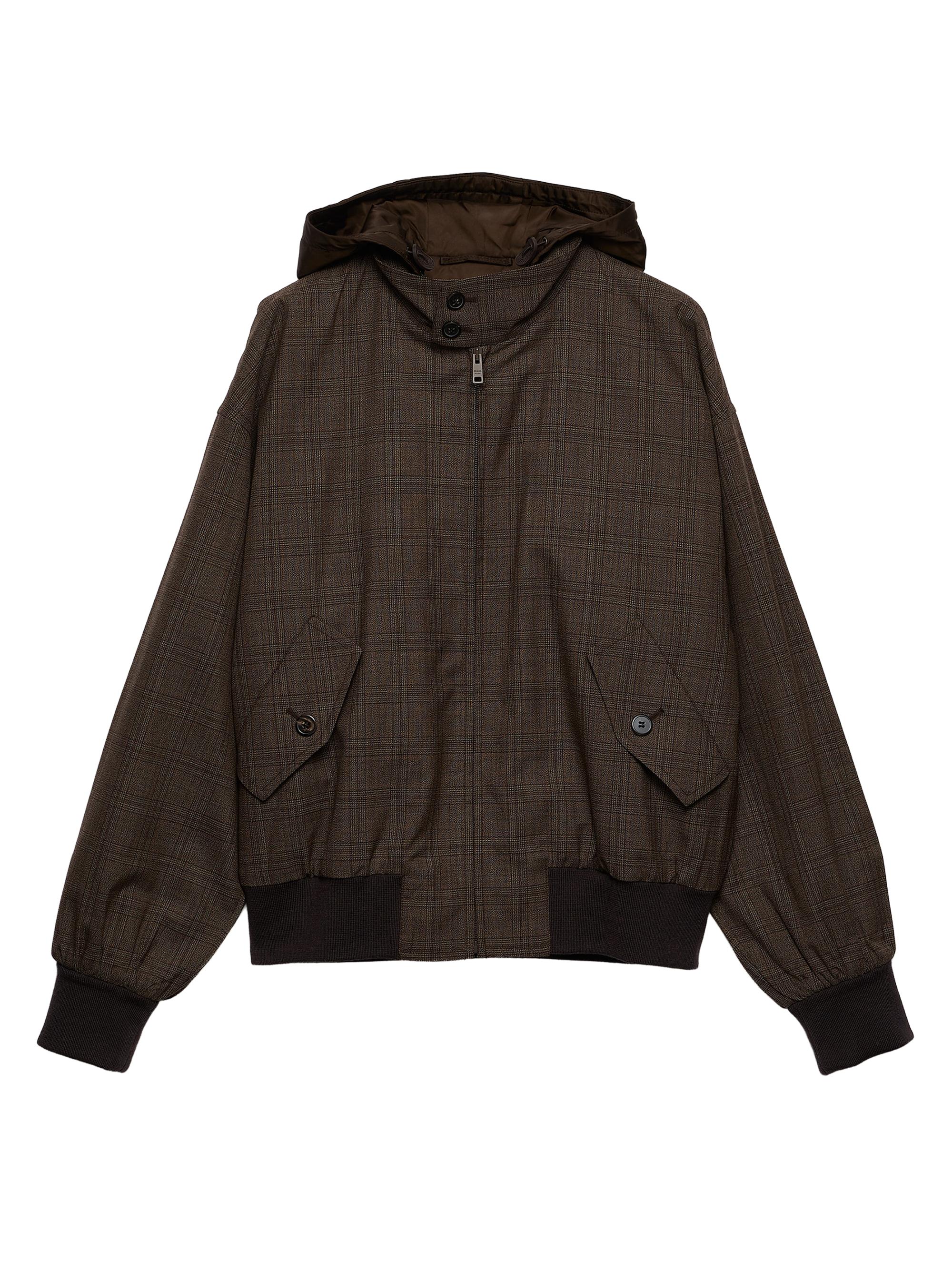 Prada Women's Prince of Wales Checked Wool Jacket - Brown