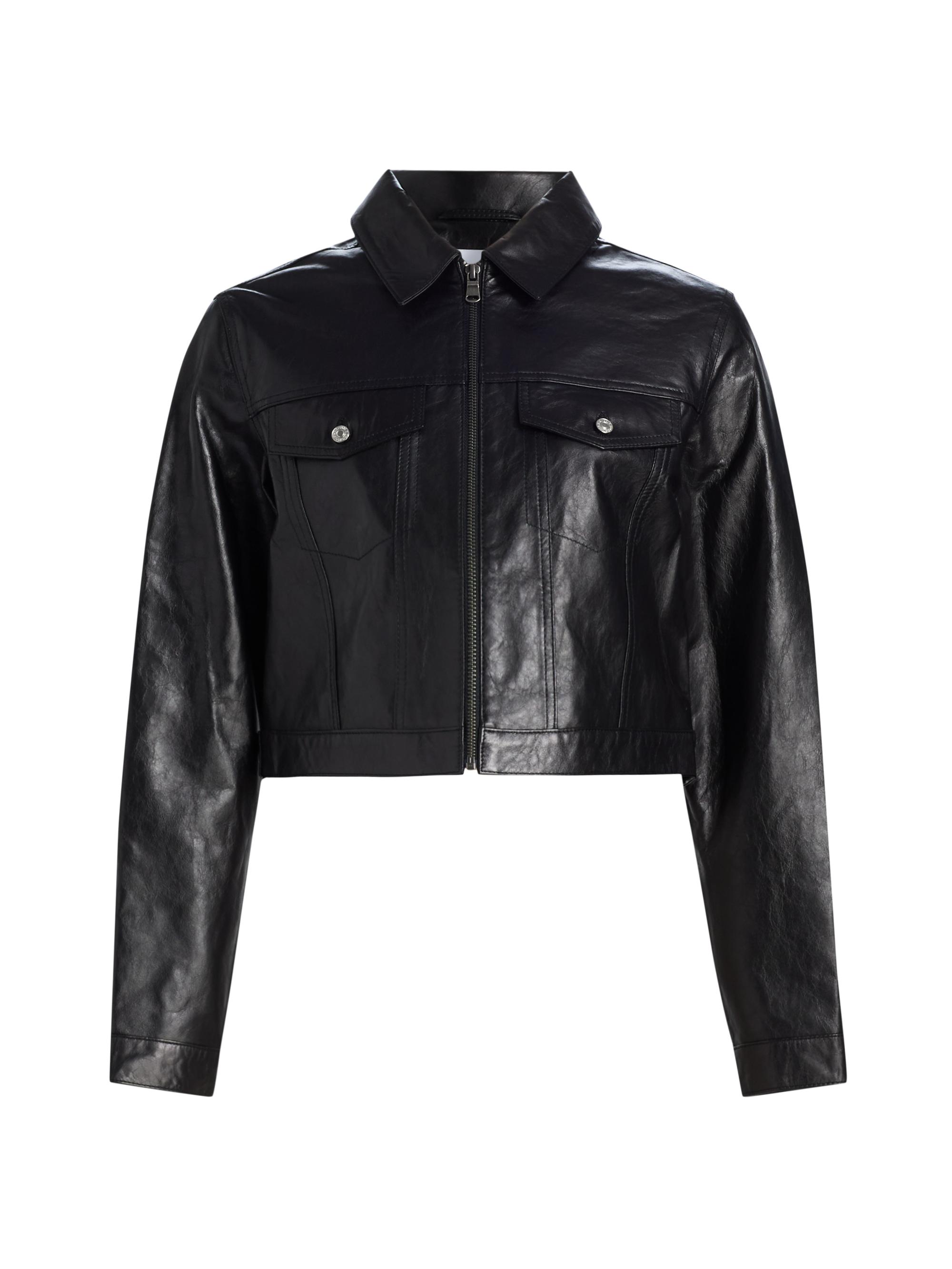 Brandon Maxwell The Harper Drawcord Leather Jacket | Saks Fifth Avenue