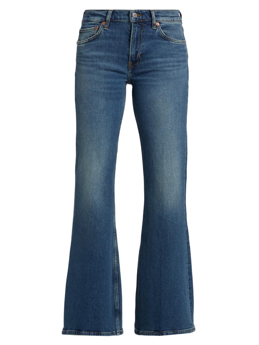 Re/done Women's The Strutter Wide-flare Jeans In Blue