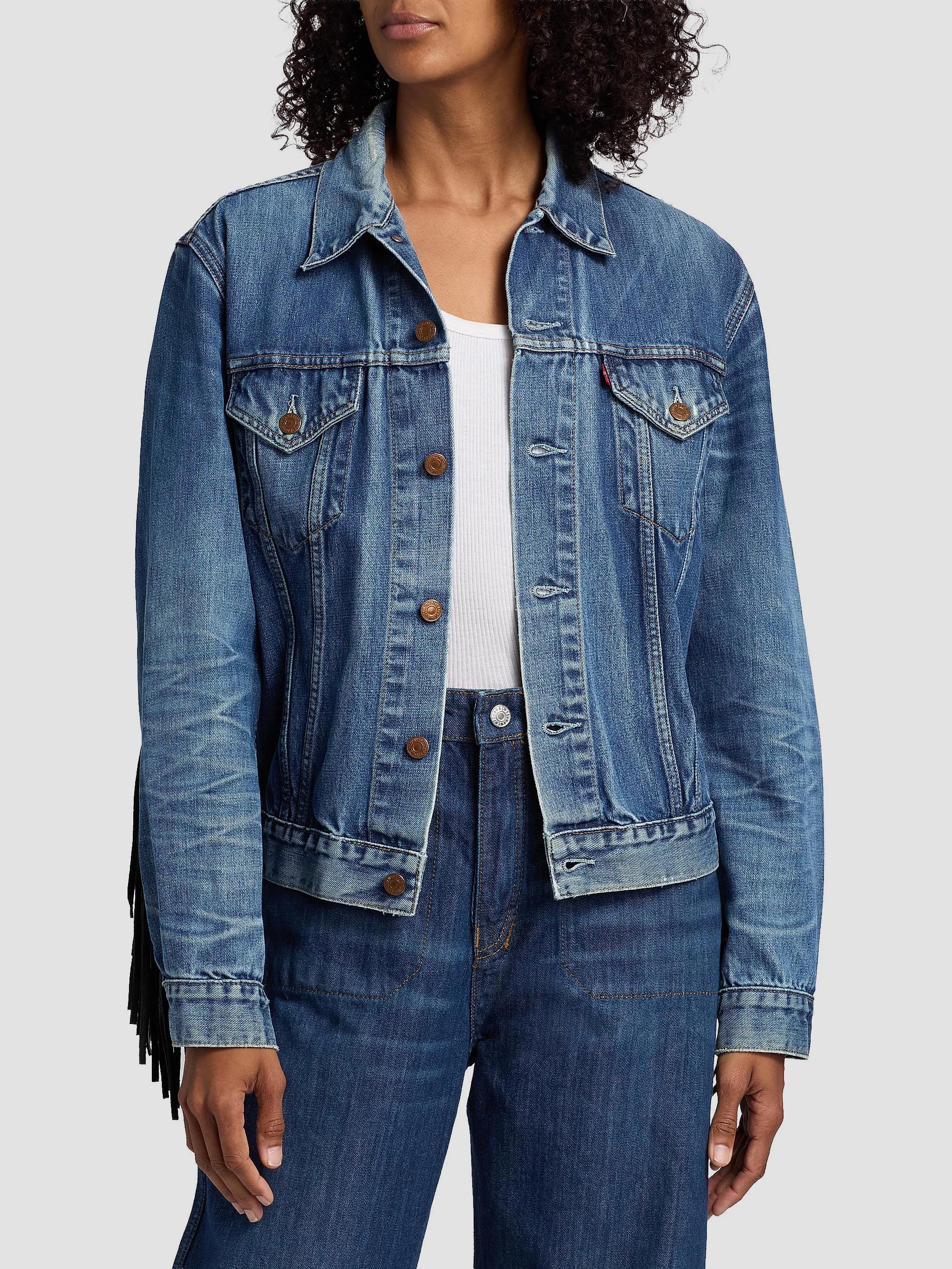 RE/DONE Re/done x Levi's Fringe-Trim Denim Trucker Jacket | Saks