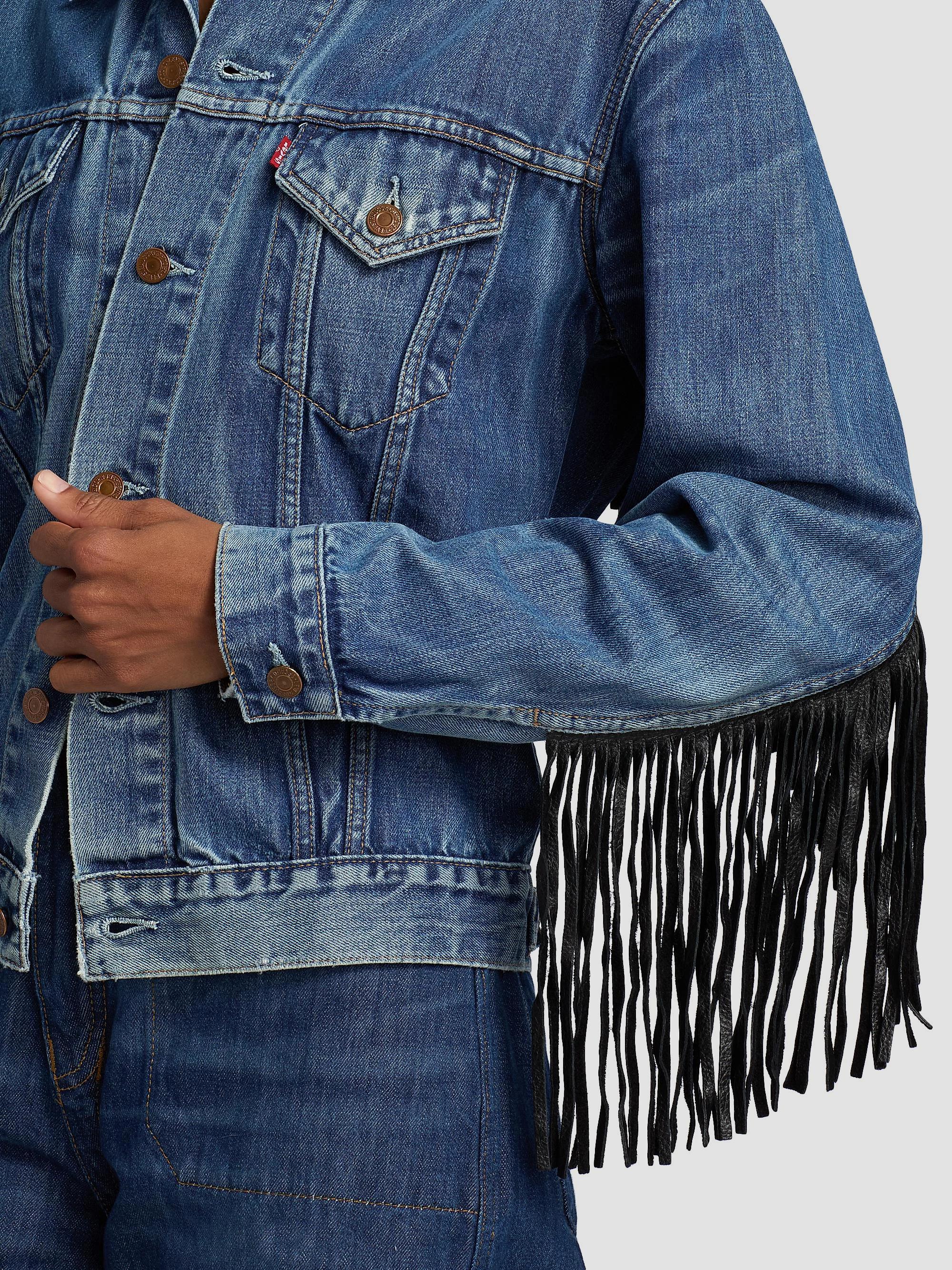 RE/DONE Re/done x Levi's Fringe-Trim Denim Trucker Jacket | Saks