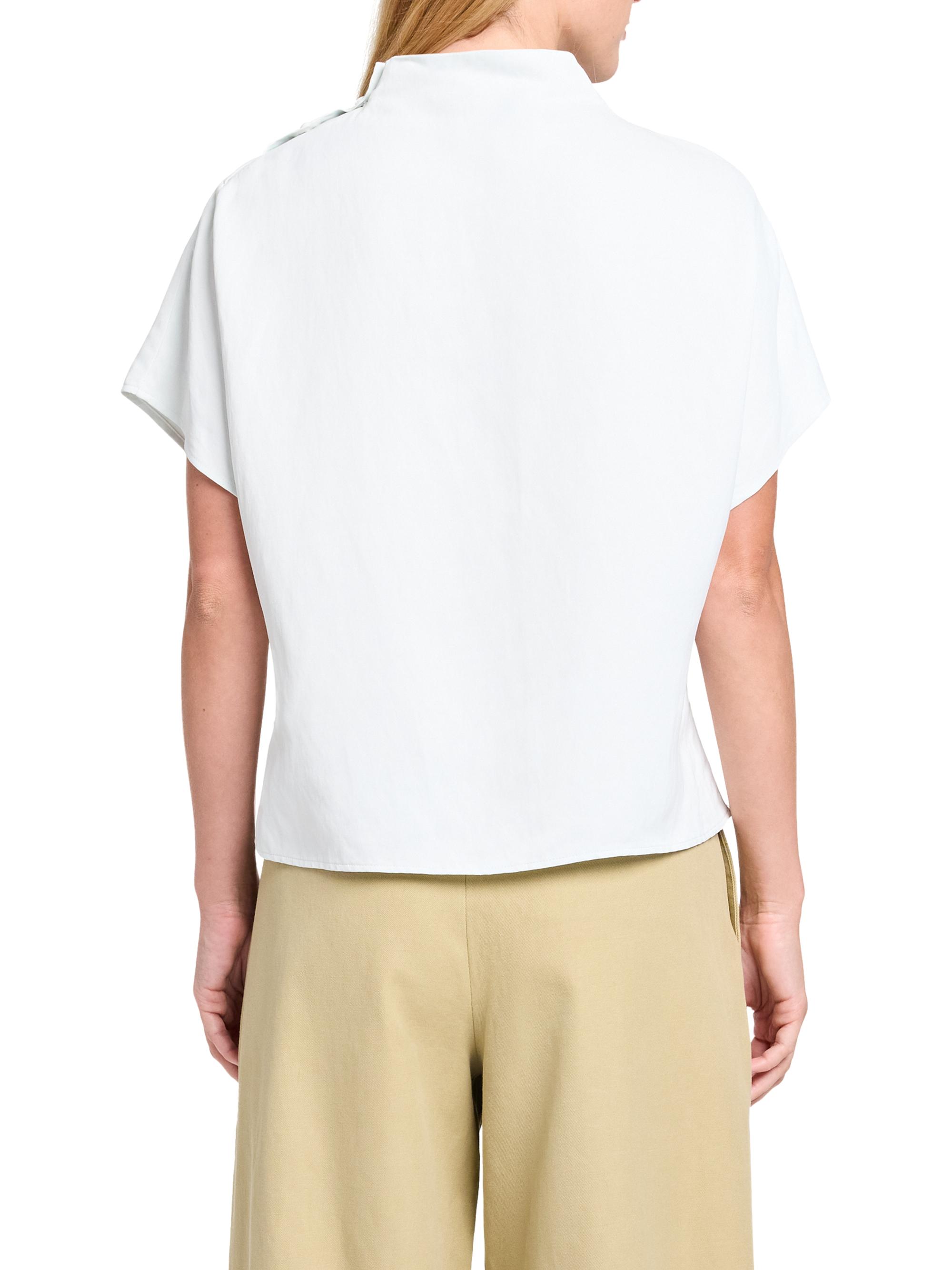 TWP Draped Mock Neck Linen-Blend T-Shirt | Saks Fifth Avenue