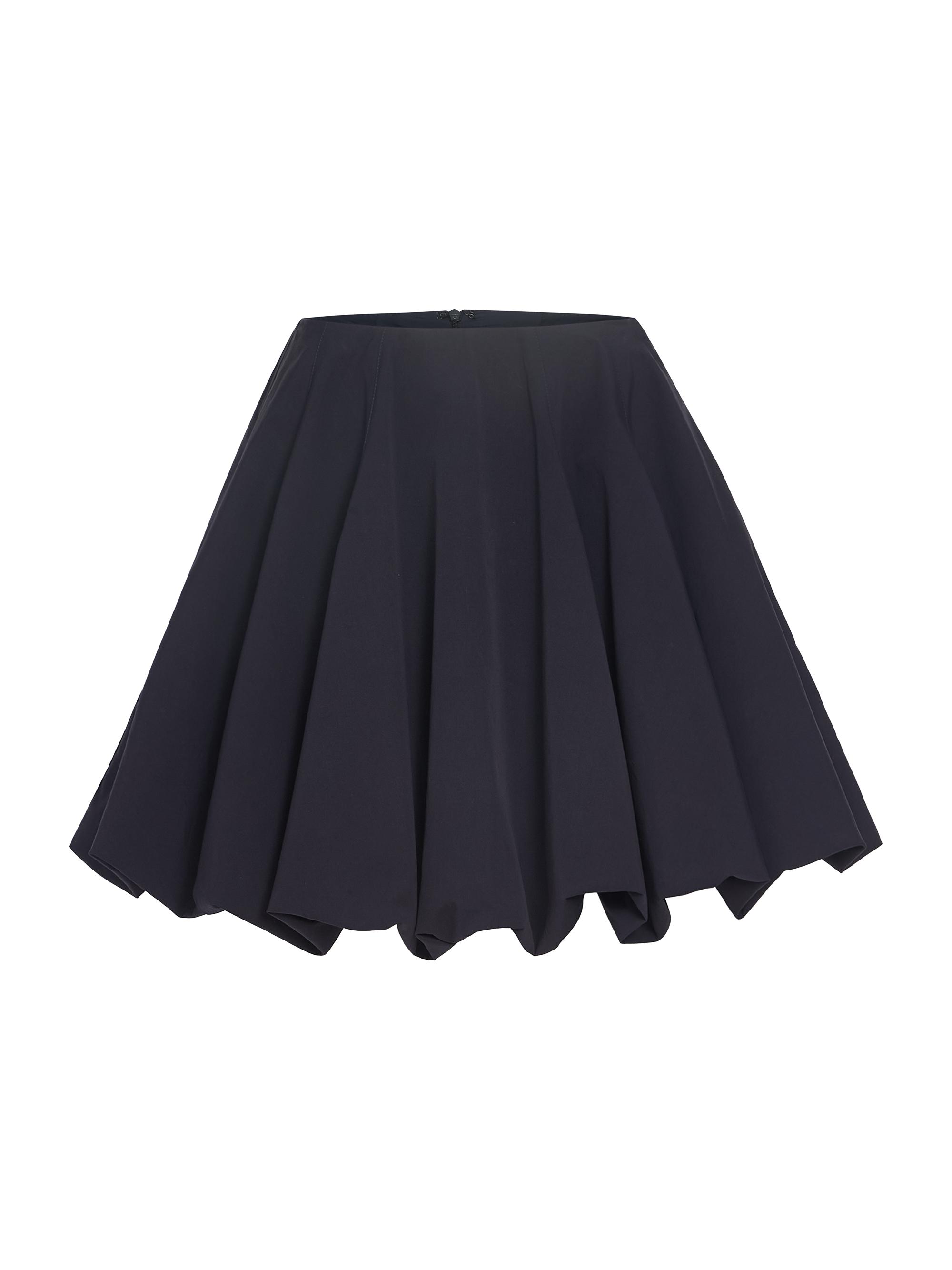 TWP Women's Julia Pleated Cotton Poplin Miniskirt - Midnight