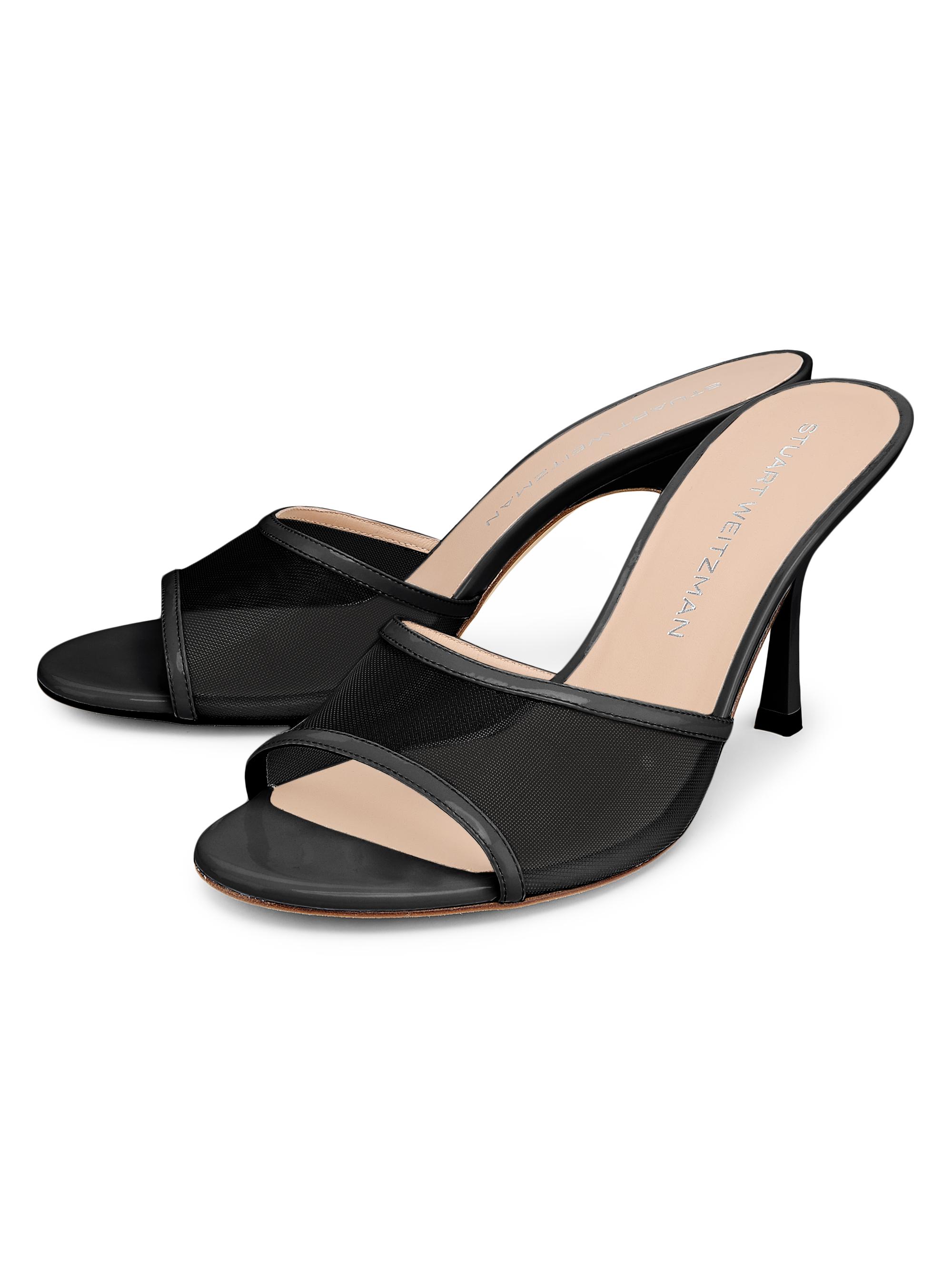 Stuart Weitzman Bareitall 85MM Mesh-Patent Leather Sandals | Saks