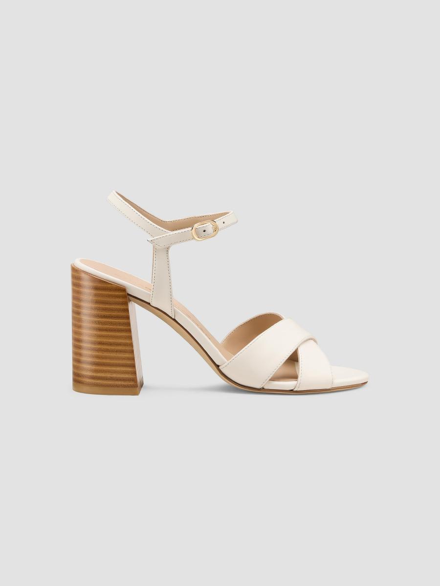 Stuart Weitzman Alyssa 85MM Leather Block-Heel Sandals | Saks