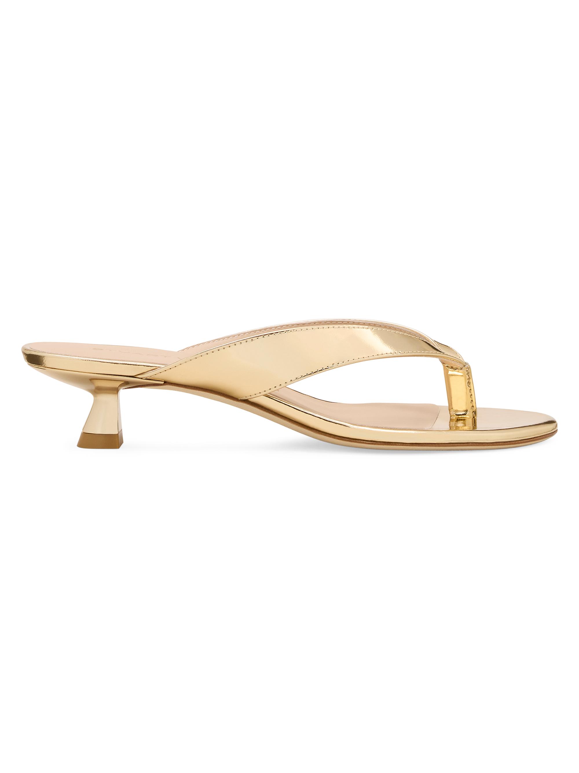 Stuart Weitzman Women's Rio 35MM Leather Sandals - Platino | Thumbnail 5