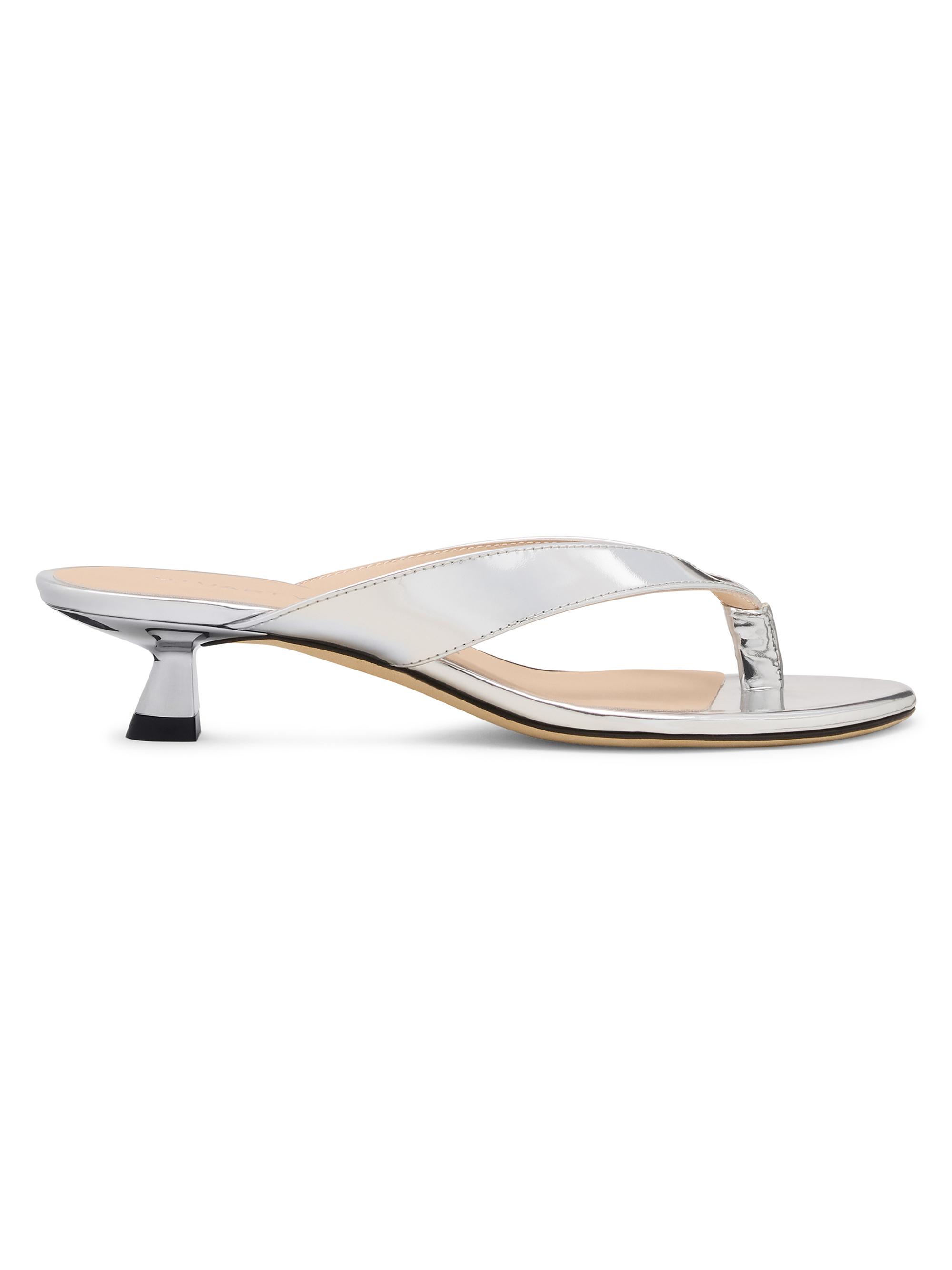 Stuart Weitzman Women's Rio 35MM Leather Sandals - Silver | Thumbnail 5