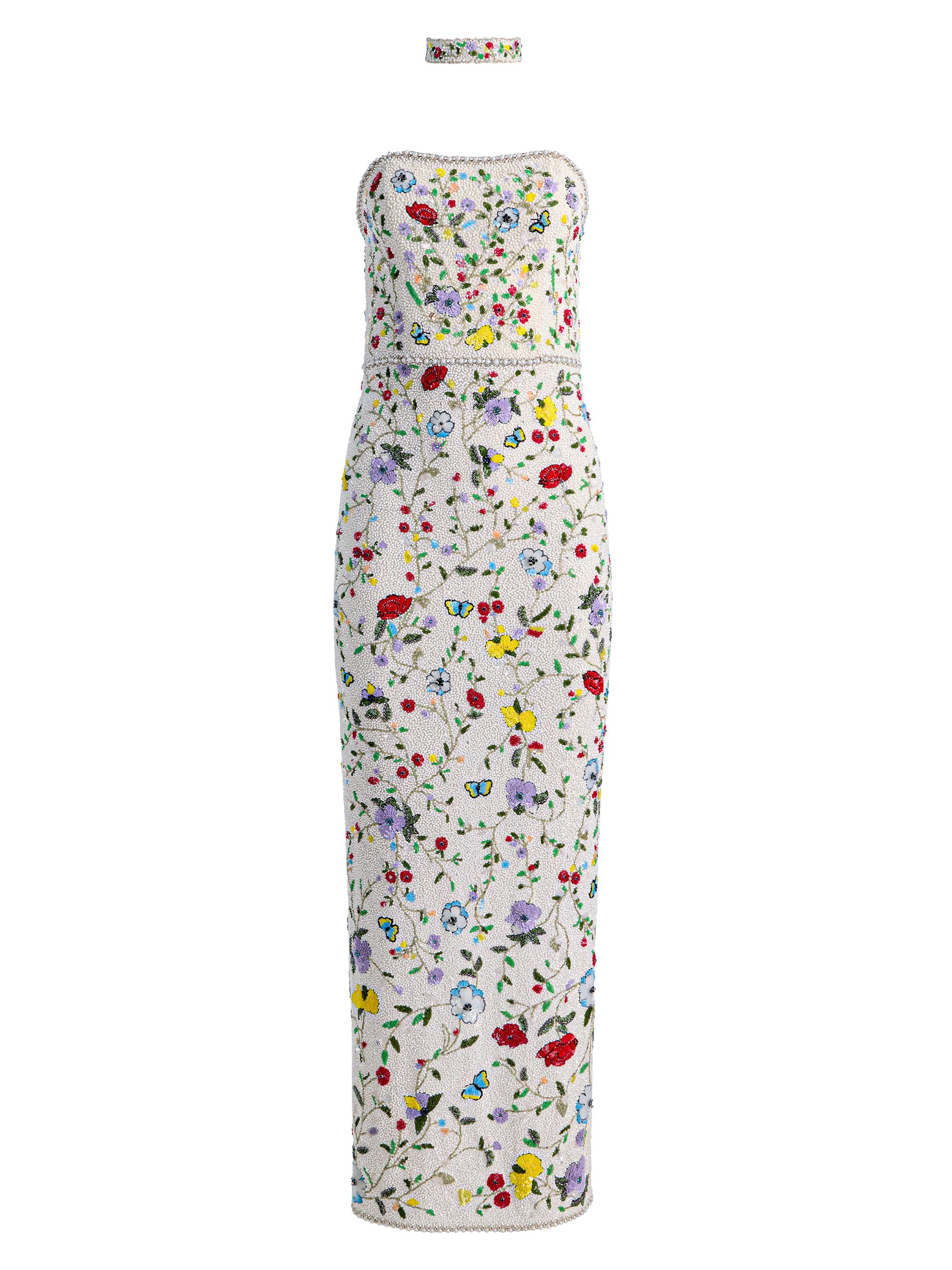 chinese dress ladies Georgie Black and Silver Scallop Bead Midi Dress – Rose & Nancy main image 1