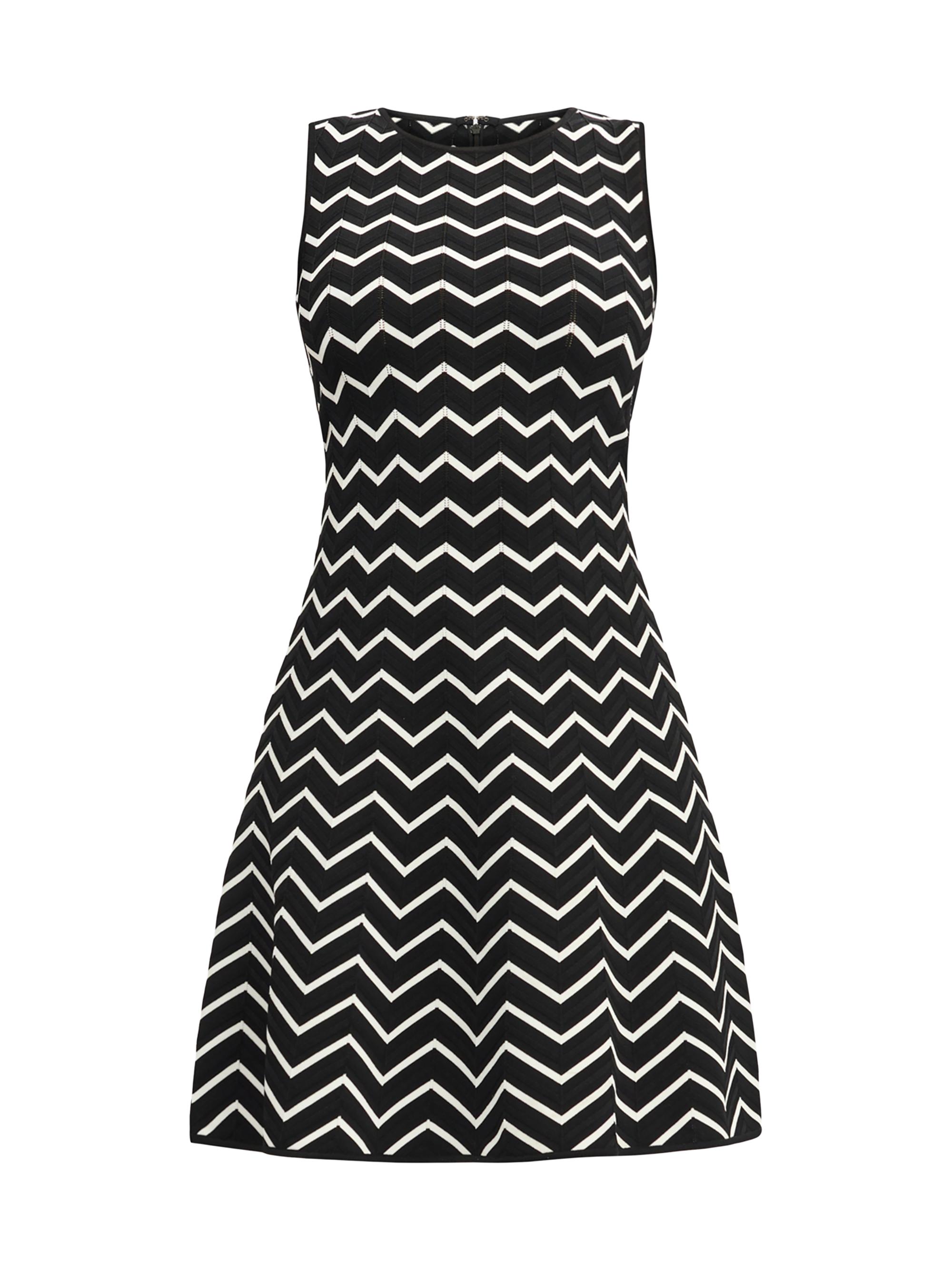 Hervé Léger Women's Bryn Chevron Sleeveless Minidress - Alabaster Black Combo