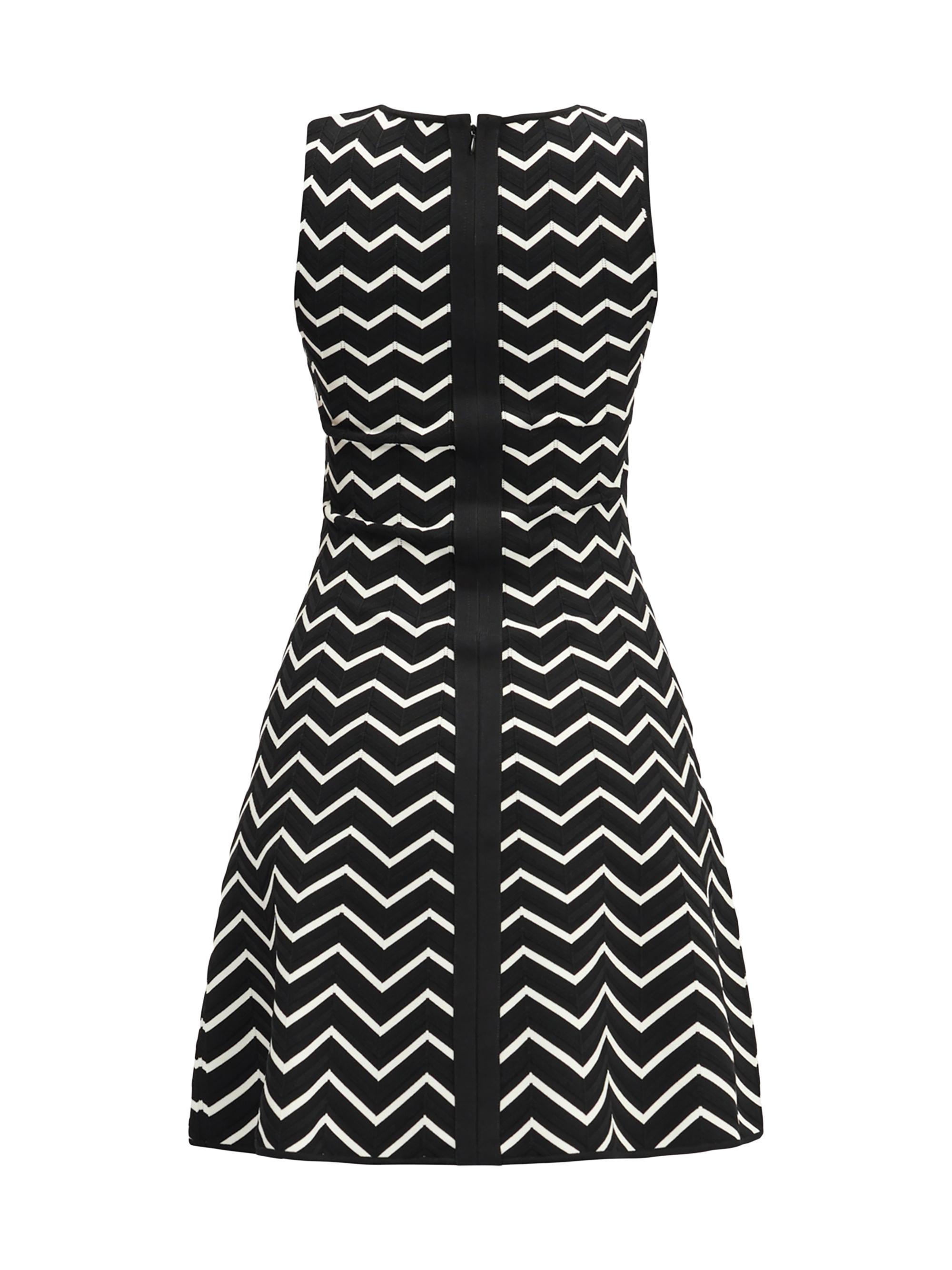 Hervé Léger Women's Bryn Chevron Sleeveless Minidress - Alabaster Black Combo | Thumbnail 3