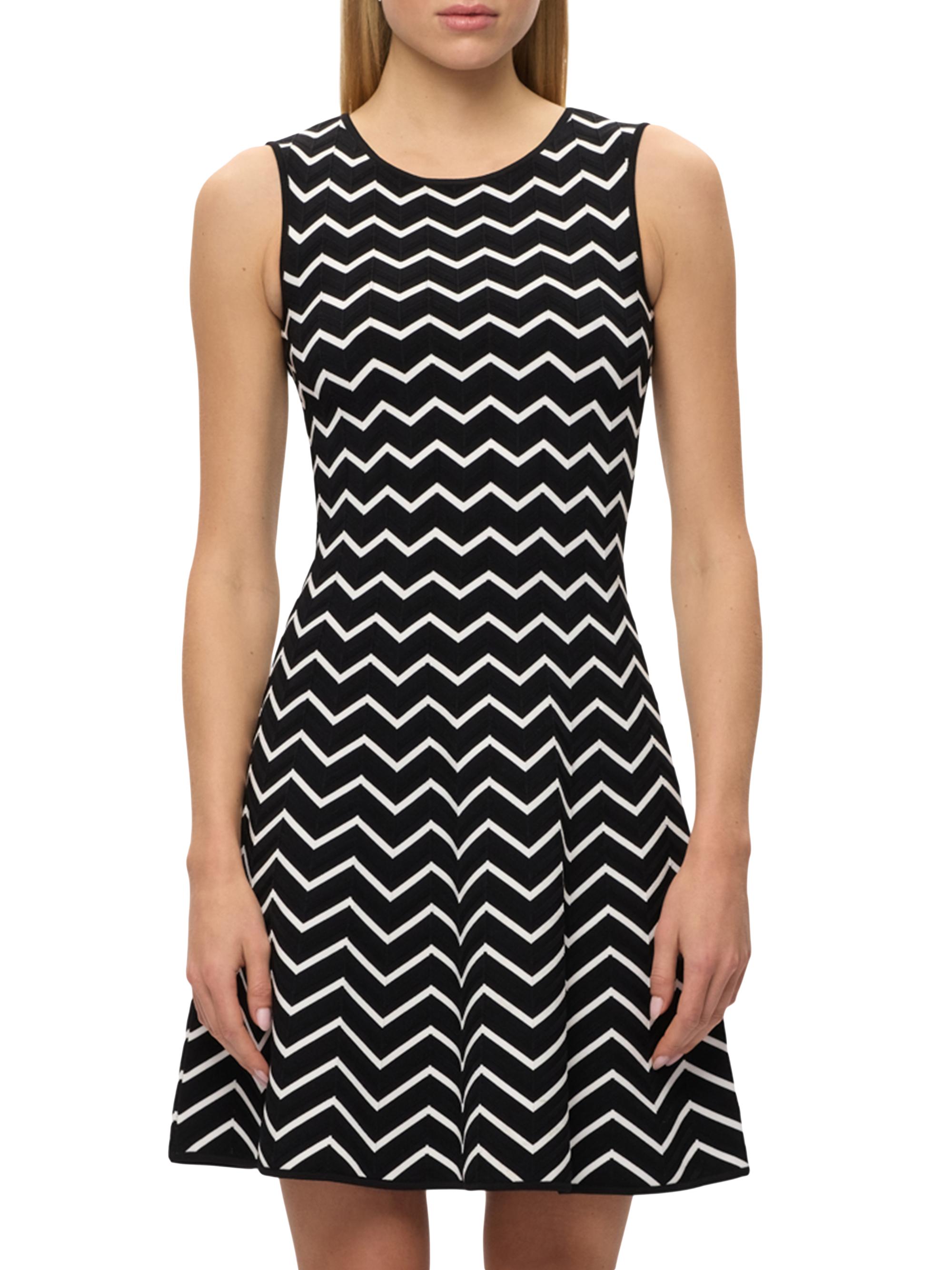 Hervé Léger Women's Bryn Chevron Sleeveless Minidress - Alabaster Black Combo | Thumbnail 4