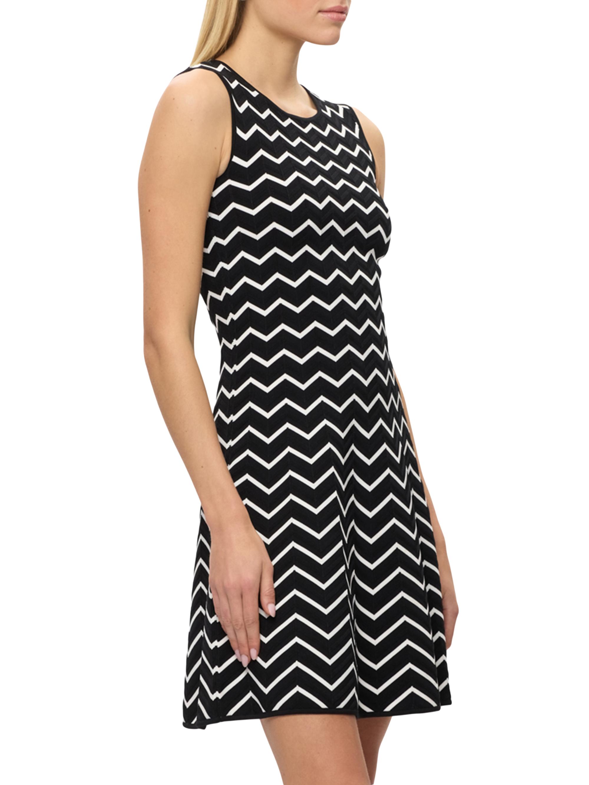 Hervé Léger Women's Bryn Chevron Sleeveless Minidress - Alabaster Black Combo | Thumbnail 5