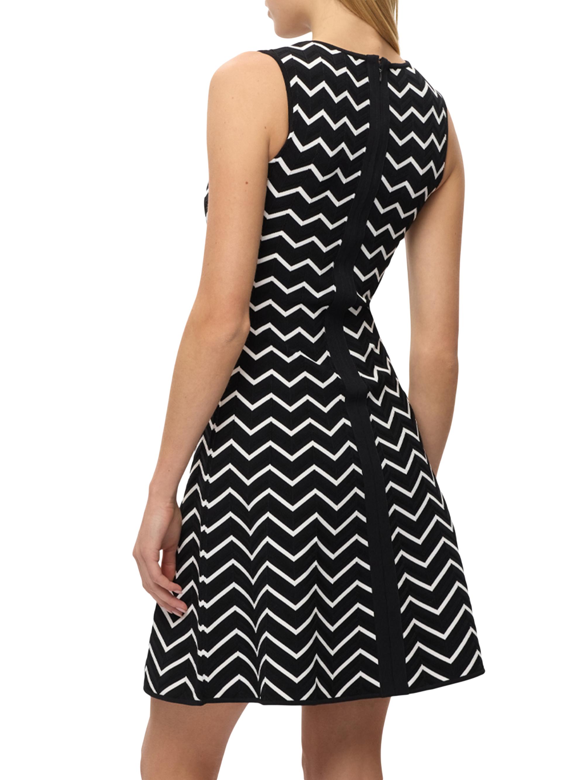 Hervé Léger Women's Bryn Chevron Sleeveless Minidress - Alabaster Black Combo | Thumbnail 6