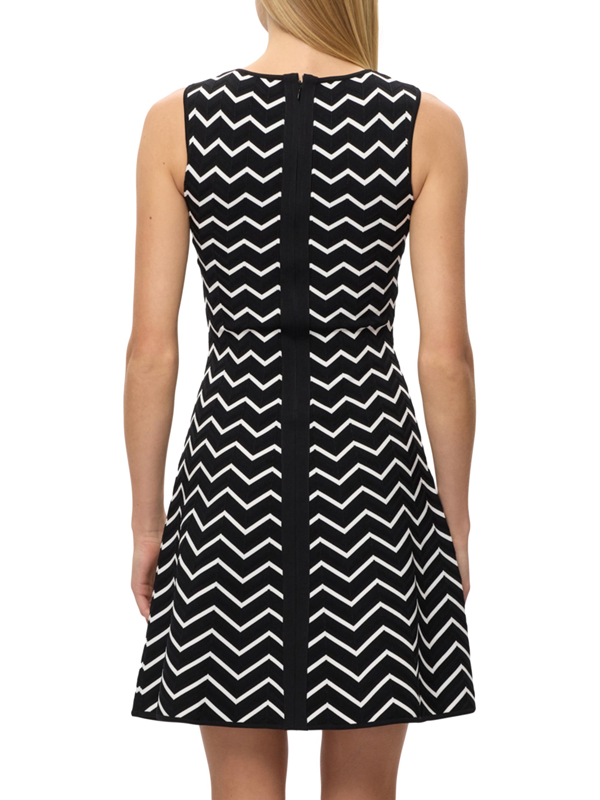 Hervé Léger Women's Bryn Chevron Sleeveless Minidress - Alabaster Black Combo | Thumbnail 7