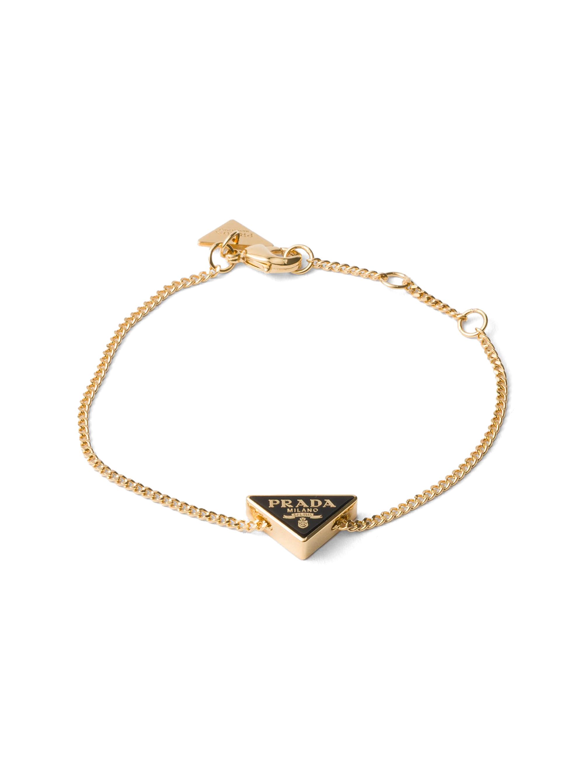 Prada Women's Enameled Metal Bracelet - Gold Black