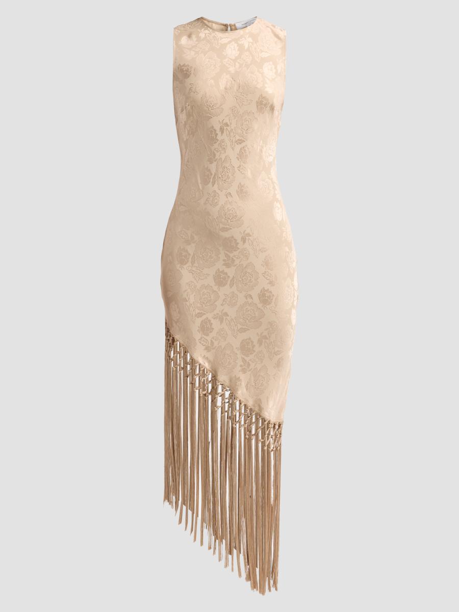 Ronny Kobo Women's Alexina Floral Fringe Midi Dress In Gold