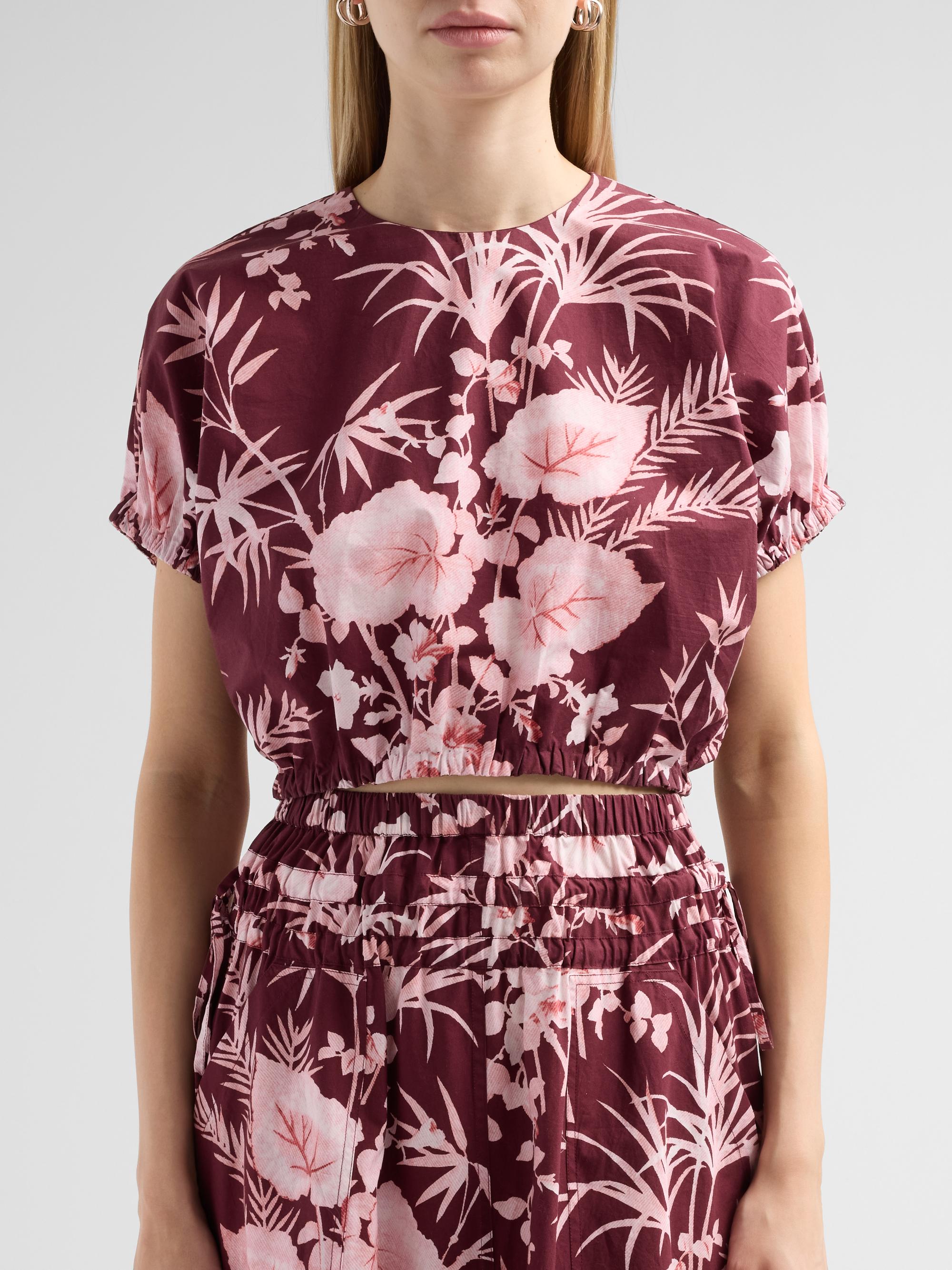 Cara Cara Women's Bari Printed Poplin Crop Top - Paradise Blush | Thumbnail 5
