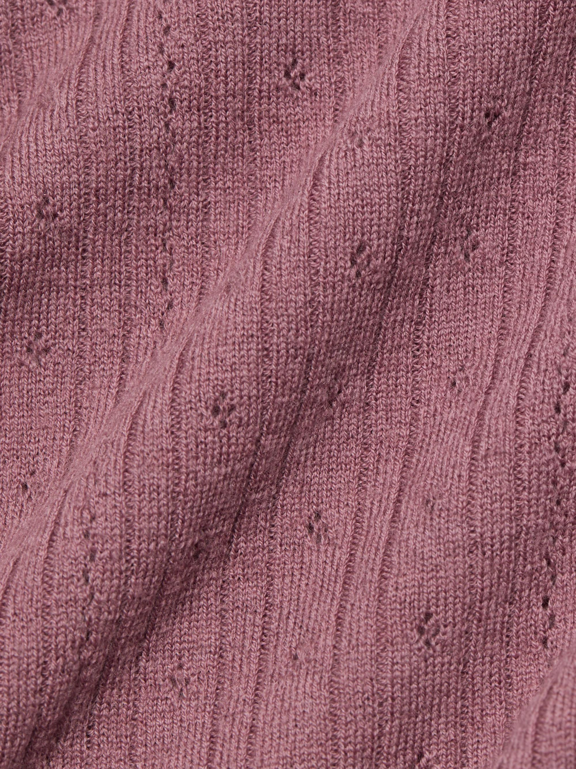 Vince Women's Pointelle Wool Cardigan - Dusty Peony | Thumbnail 7