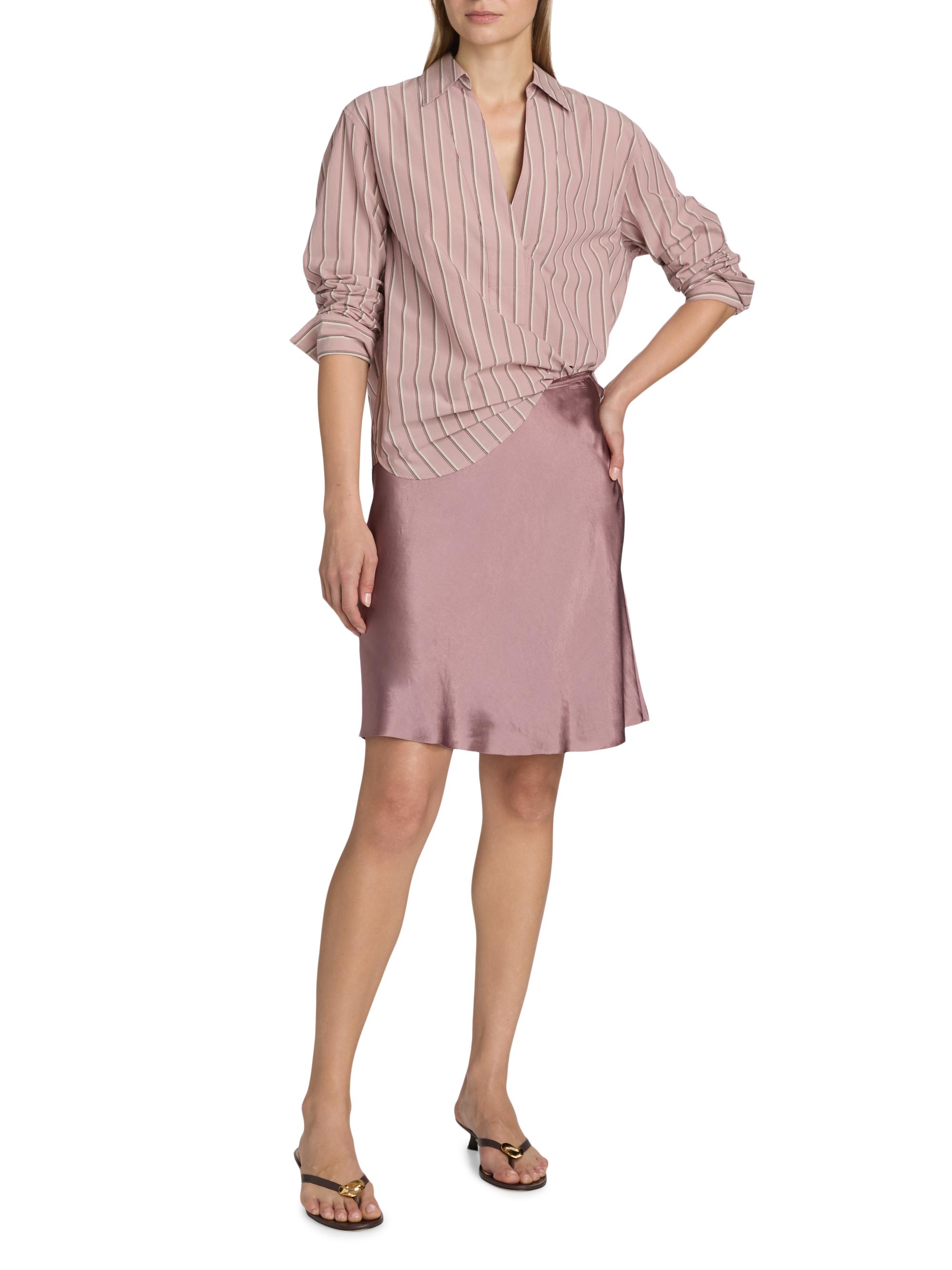 Vince Women's Lingerie-Trim Satin Slip Mini Skirt - Deep Mauve | Thumbnail 2